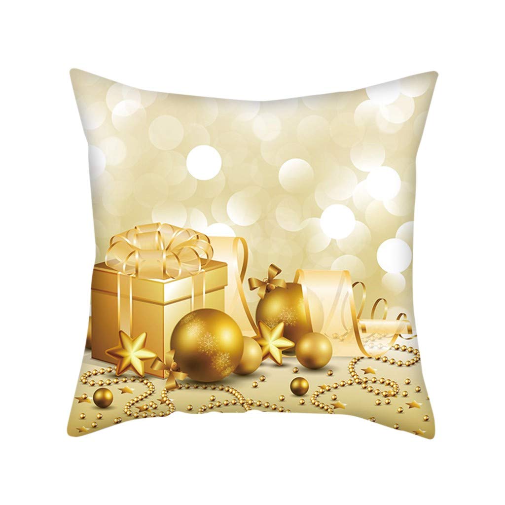 ZDFER Gold Merry Christmas Pillow Cases - Nordic Style Sofa Cushion Covers for Holiday Home Decor (Green) | Perfect for Christmas Living Room & Cozy Winter Home Decoration