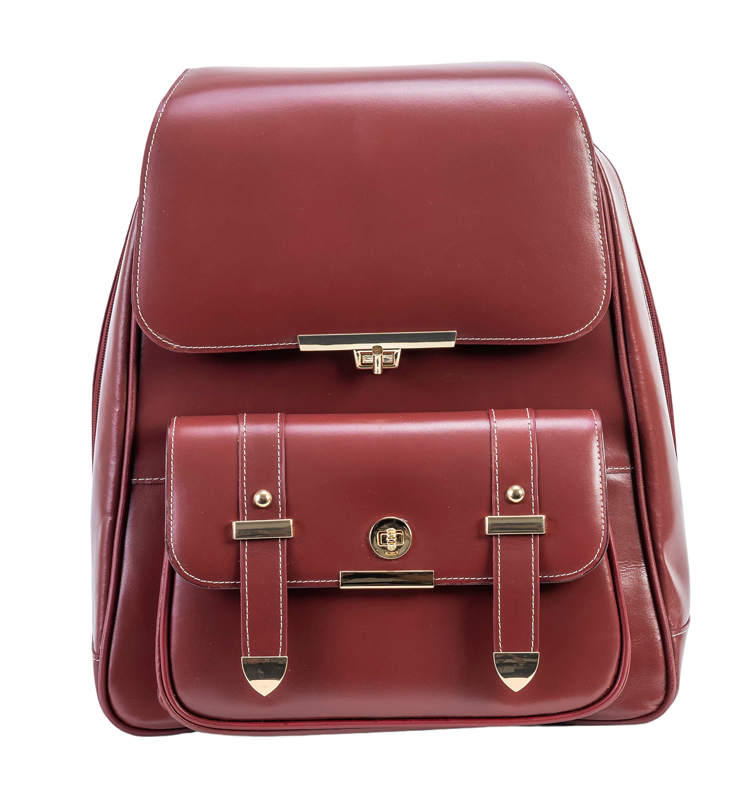 Professional Women's Leather Laptop Backpack for Business & Travel - Slim Tablet Compartment, Durable Small Work Bag (Red) - Perfect for Office Commute, Business Trips & College Use