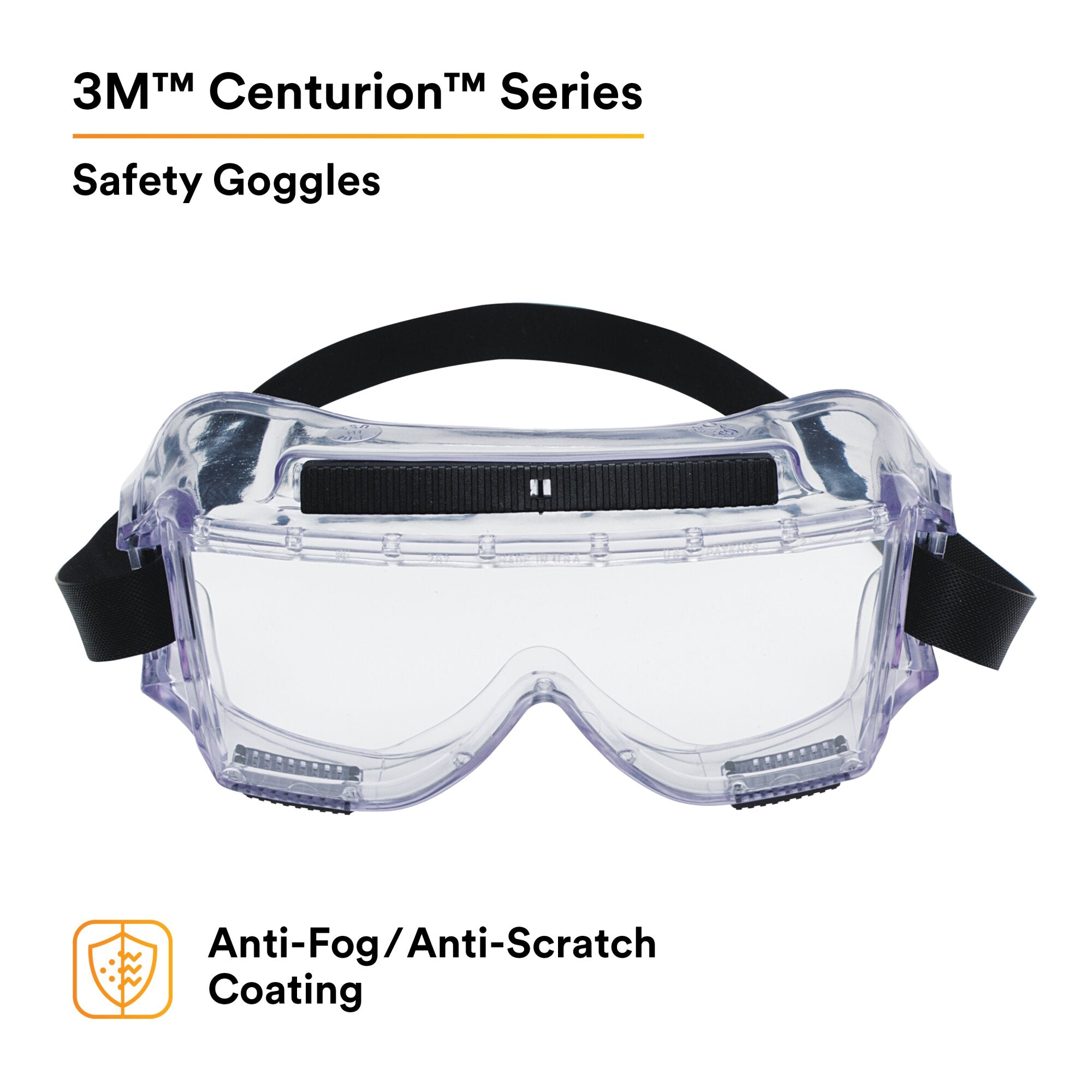 3M Centurion Safety Splash Goggle 454AF - ANSI Z87.1 Certified Protective Eyewear for Lab, Medical & Industrial Use - Anti-Fog, UV Protection, Comfort Fit for Work & DIY Projects