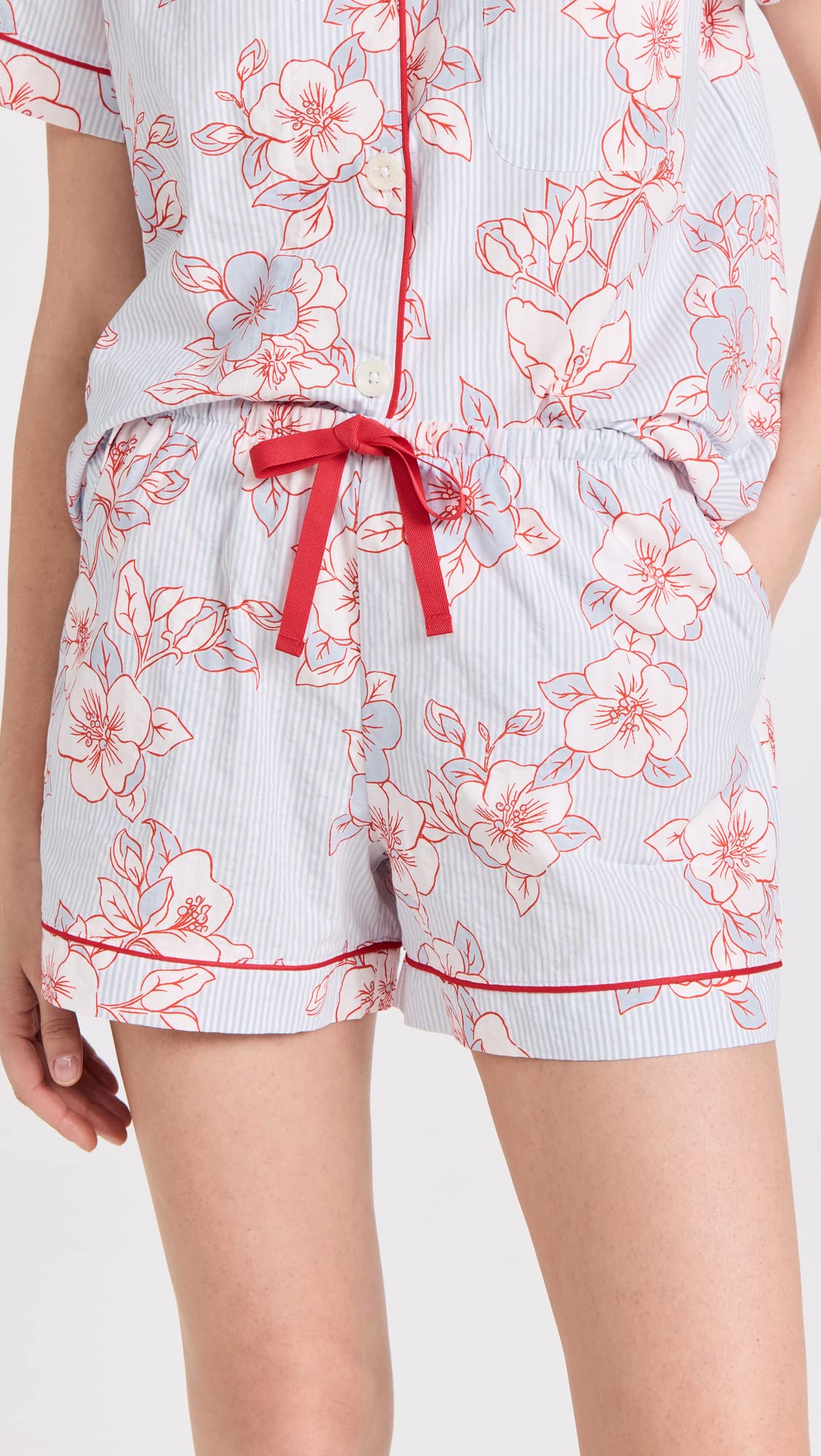 BedHead Pajamas Women's Short Sleeve Classic Shorty PJ Set - Courtyard Blooms Floral Print Sleepwear, Lounge Pajama Set for Women, Perfect for Sleepovers, Relaxing at Home & Summer Nights
