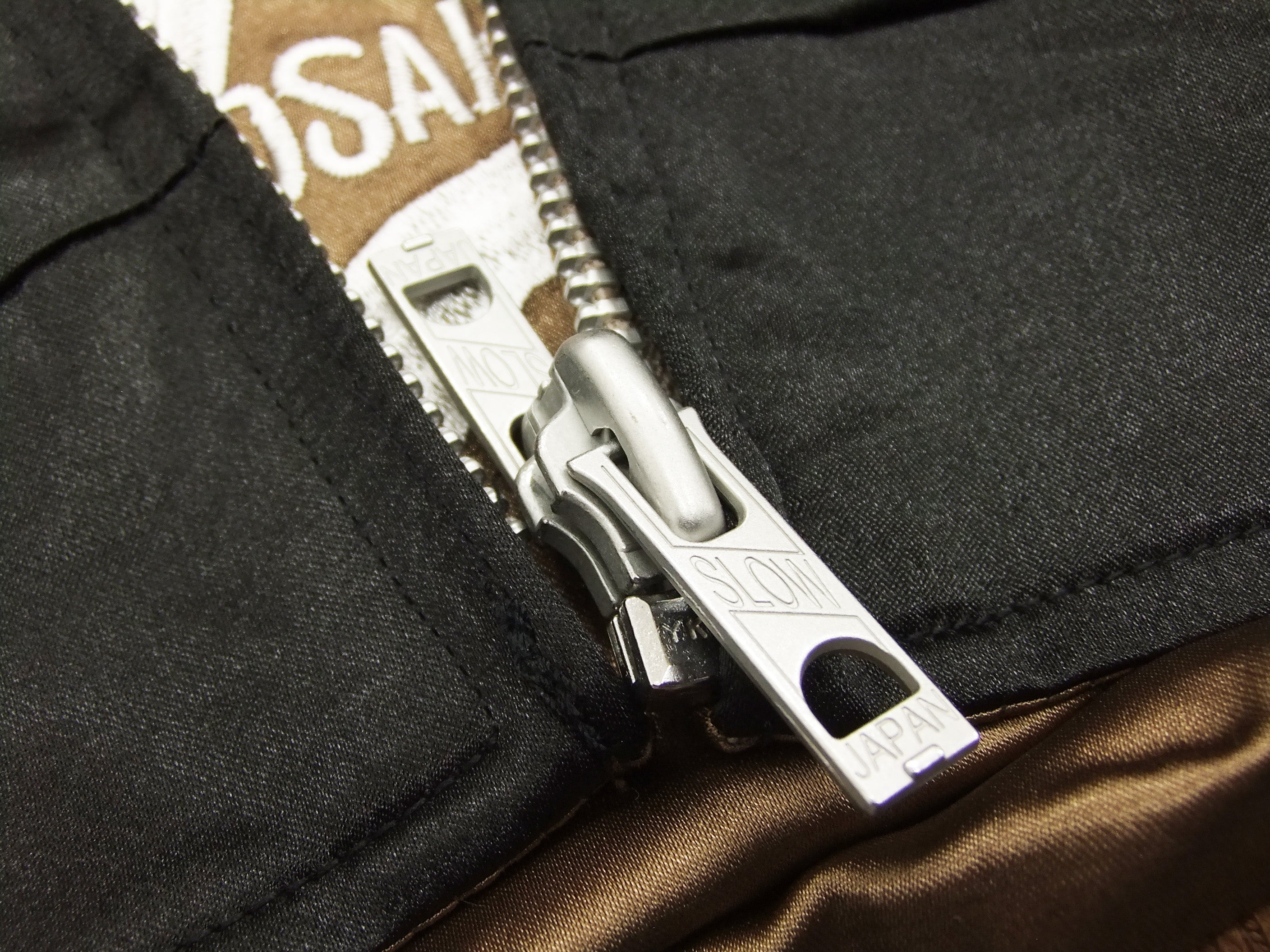 Japanese Souvenir Jacket for Men - Sukajan Bomber with White Tiger Embroidery (Black/Brown) | Vintage-Inspired Asian Streetwear | Perfect for Casual Outfits, Cosplay & Fashion Statements