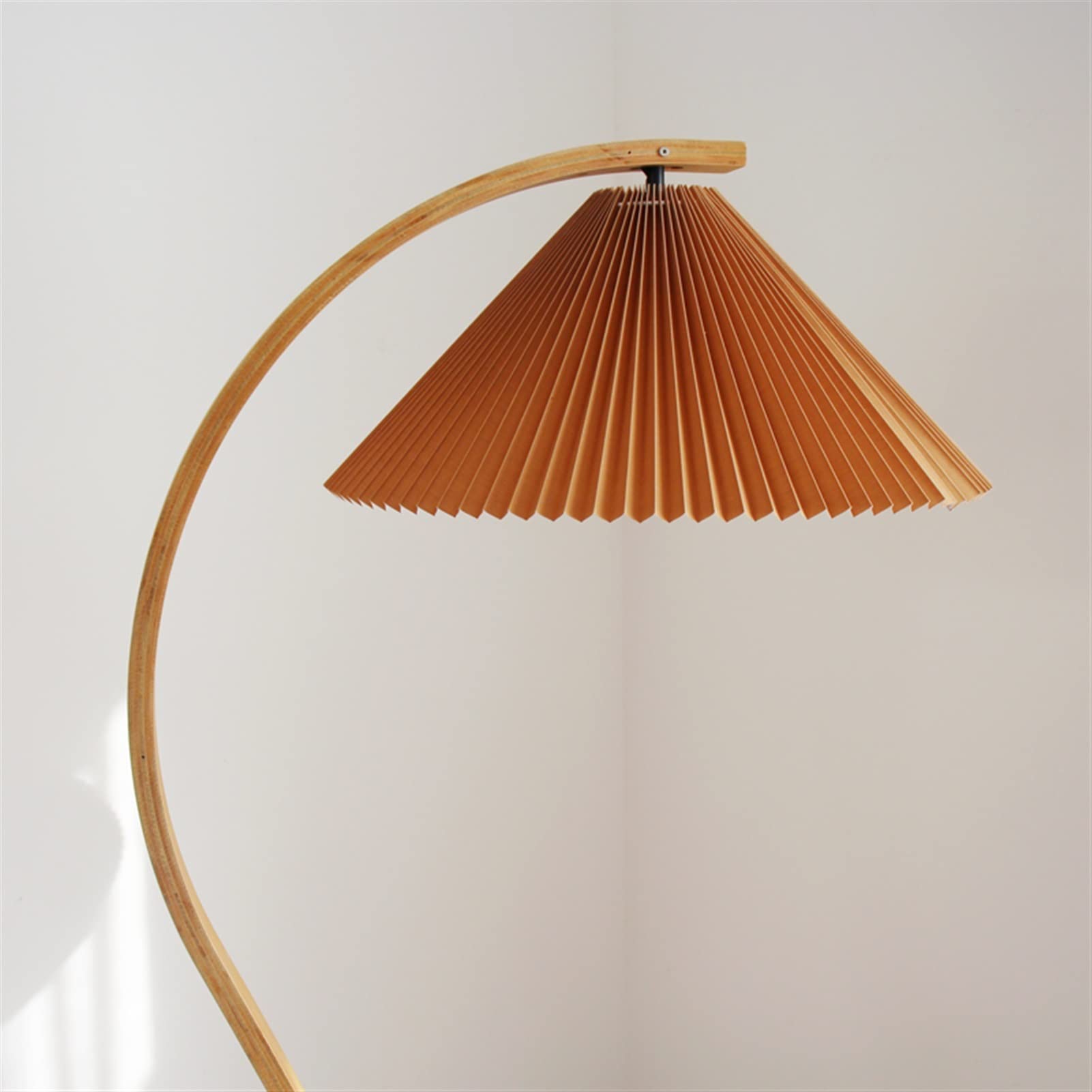 Modern LED Standing Lamp with Hanging Shade - Adjustable Reading Floor Light, Minimalist Bedside Lamp for Bedroom & Living Room (Orange) - Perfect for Cozy Reading Nooks & Contemporary Home Decor