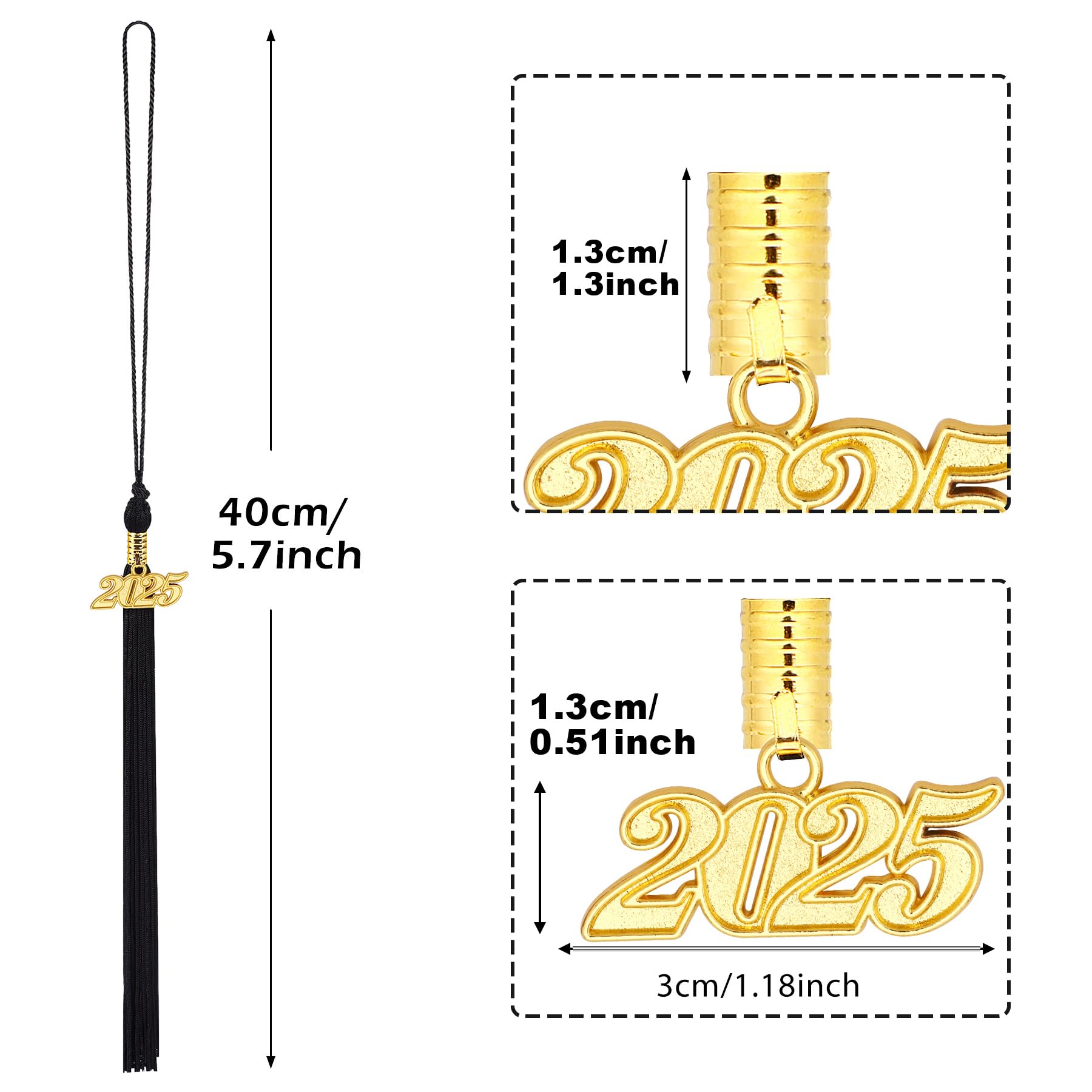 JULMELON 2025 Graduation Tassel - Black Graduation Cap Tassel for High School & College Ceremonies - Perfect for 2025 Graduates, Photo Shoots & Commencement Accessories