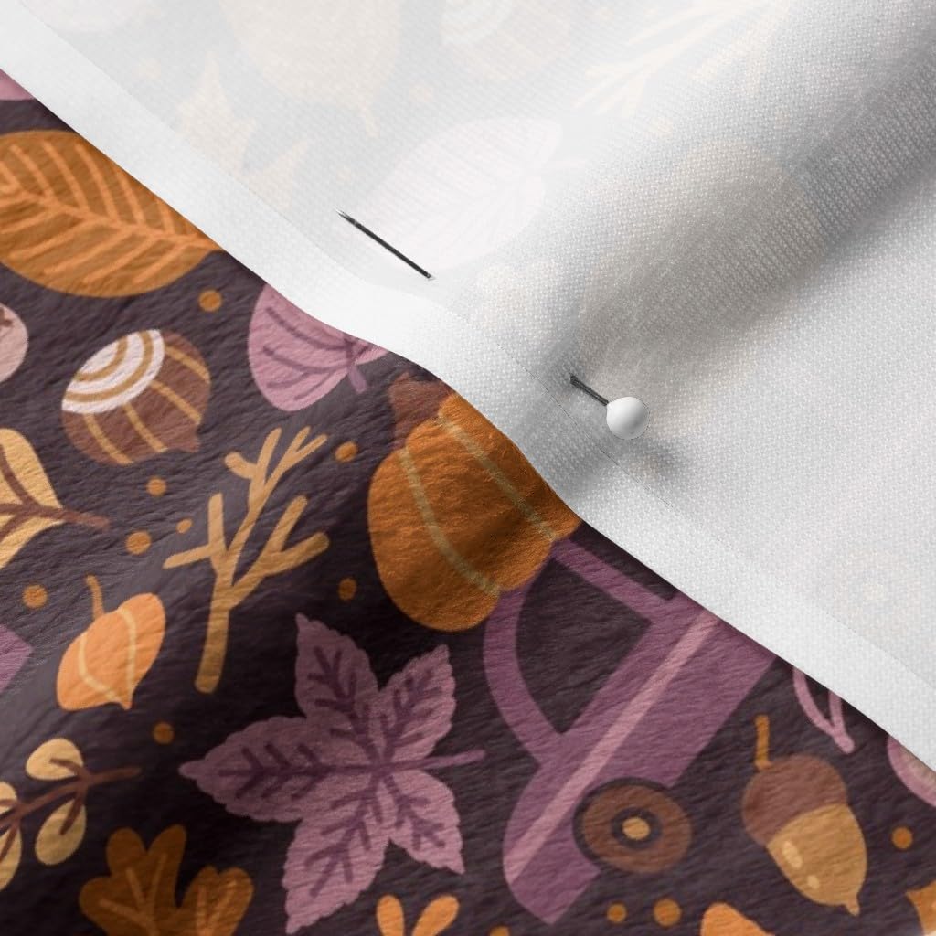 Autumn-Themed Small Scale Printed Minky Fabric by The Yard - Soft Plush Material for Sewing Baby Blankets & Quilt Backing - Perfect for DIY Nursery Decor & Cozy Fall Projects