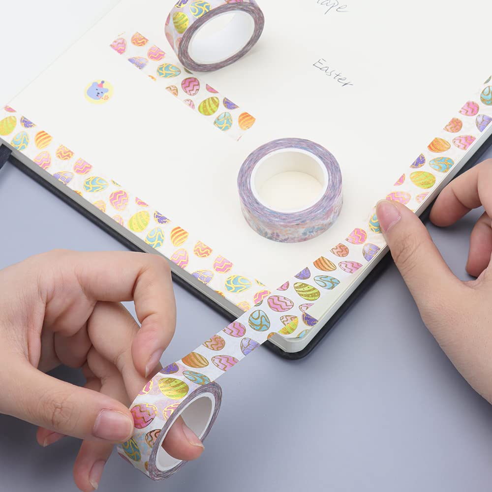 NatSume Basics Foil Washi Tape - Easter Egg Crafting Tape, Metallic Decorative Washi Tape for Tumblers, Journals, Scrapbooks & Planners (32 ft) - Perfect for DIY Projects, Gift Wrapping & Home Decor