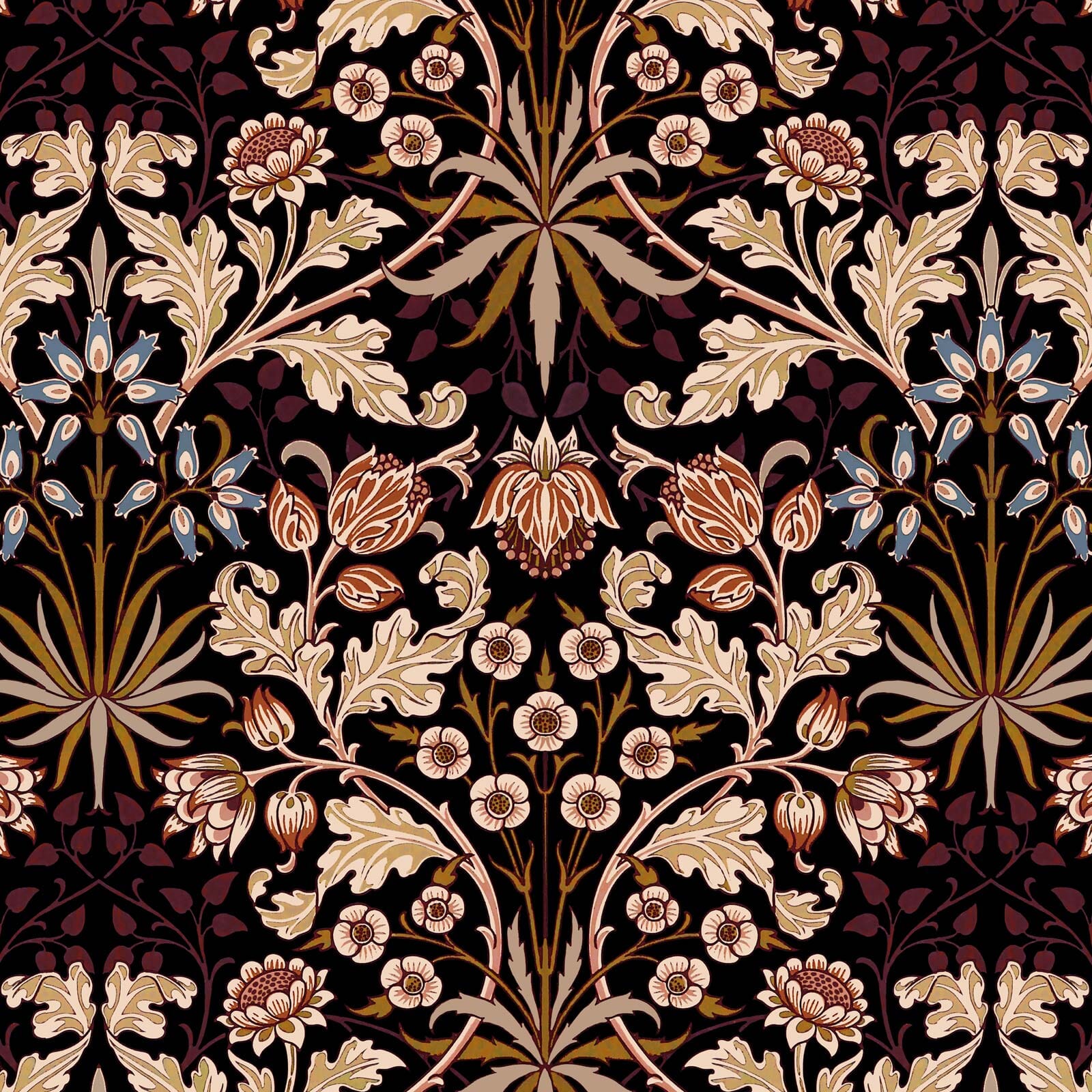 HYACINTH Black Wallpaper Sample - Premium Peel & Stick Wallpaper for Bedroom, Living Room, and Home Decor