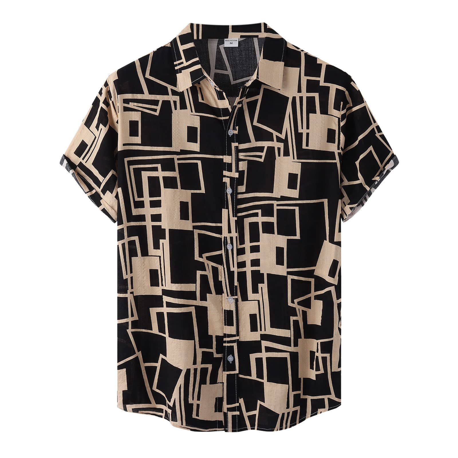 Men's Casual Short Sleeve Floral Print Button Down Shirt - Breathable Comfort Fit for Summer, Work & Outdoor Activities