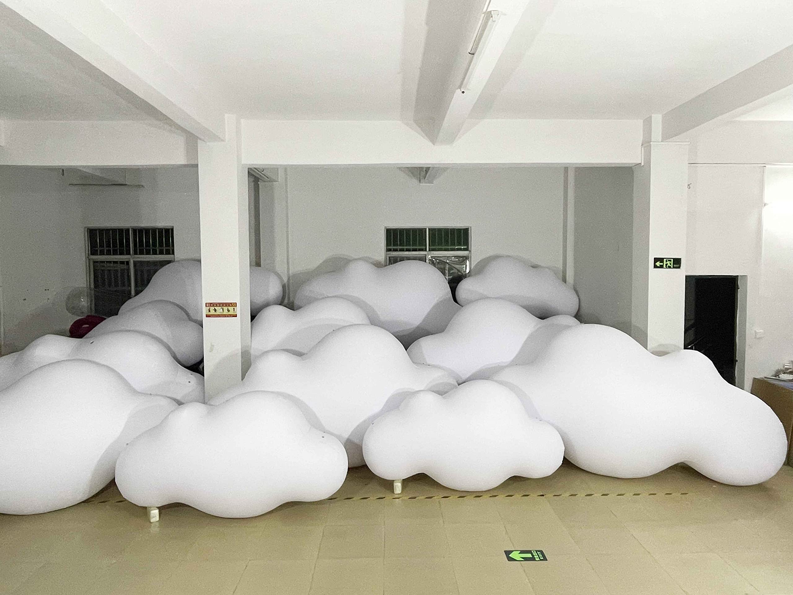 SAYOK PVC Inflatable Cloud Balloons with LED Lights - 3.28ft Hanging Decor for Wedding, Birthday Party, Baby Shower, Trade Show & Events - Perfect for Indoor/Outdoor Decorations, Photo Backdrops & Advertising Displays