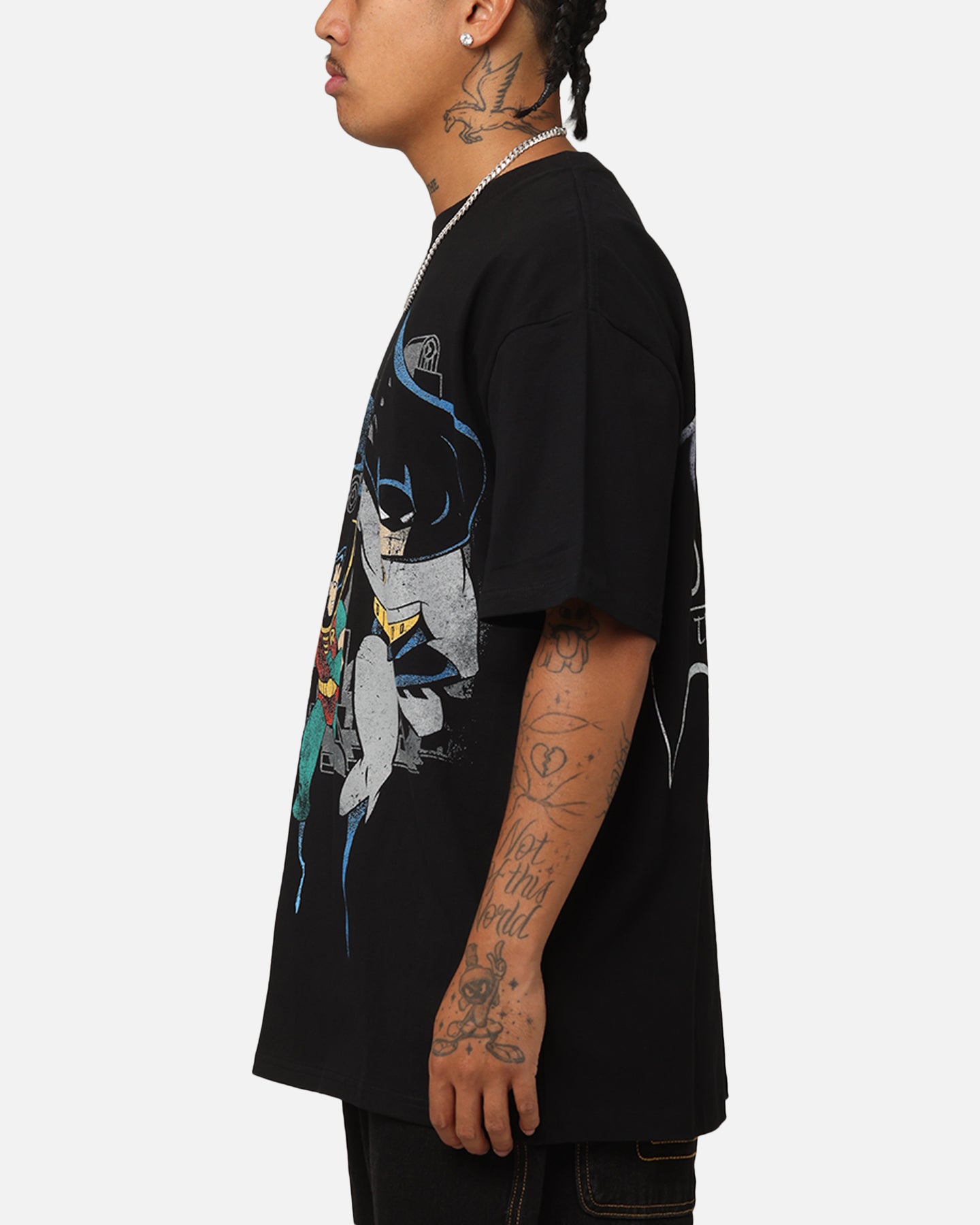 Vintage 1992 Batman And Robin Heavy T-Shirt Black | DC Comics Graphic Tee | American Thrift | Perfect for Cosplay, Comic Con & Casual Wear