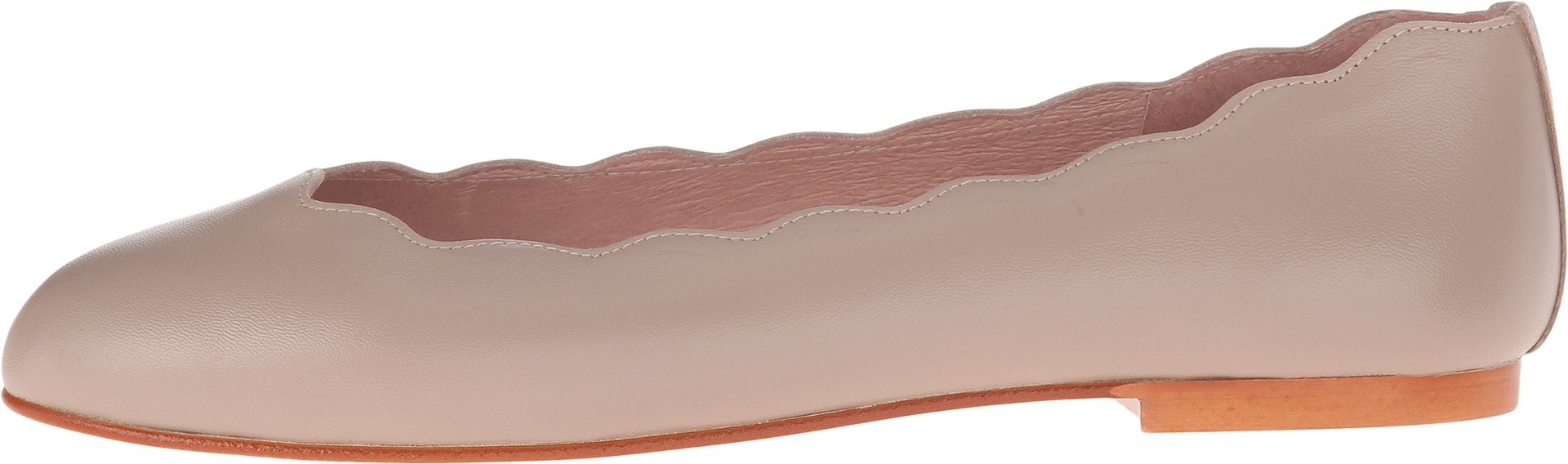French Sole Jigsaw Women's Flats - Genuine Leather Lining & Durable Rubber Outsole - Scalloped Topline & Rounded Toe Design - Taupe Nappa Size 11 M - Perfect for Office, Travel & Casual Outfits