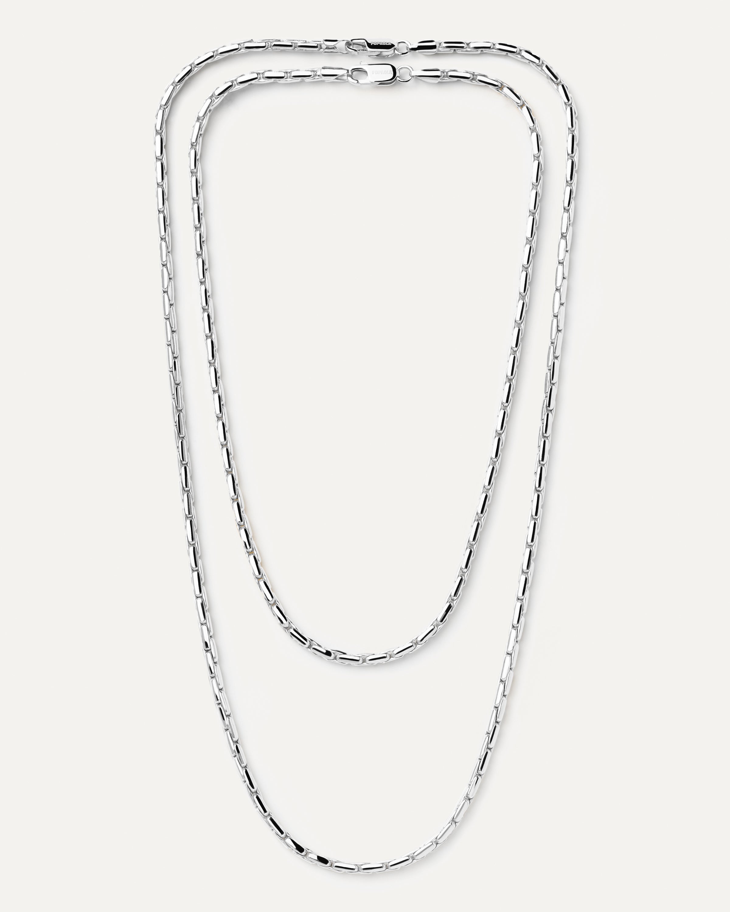 Large Boston Silver Chain Necklace for Women - Elegant 925 Sterling Silver Chunky Link Necklace Jewelry | Perfect for Casual Wear, Parties & Gifts