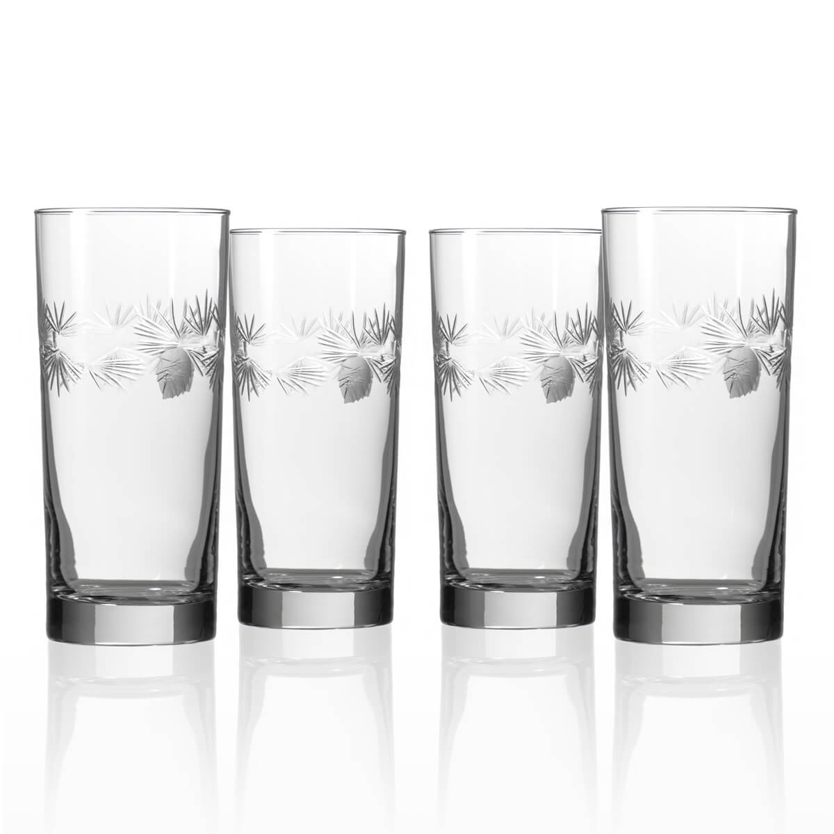 Premium Icy Pine 15oz Insulated Highball Glasses - Set of 4 | Durable & Stylish Cocktail Tumblers for Chilled Drinks, Perfect for Parties, BBQs, and Outdoor Gatherings