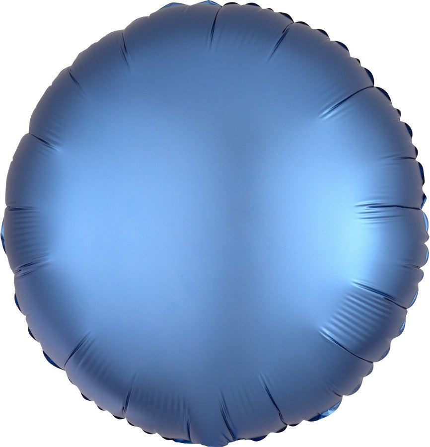 45cm Standard HX Satin Luxe Azure Circle Balloon - Premium Party Decorations for Birthdays, Weddings & Special Events