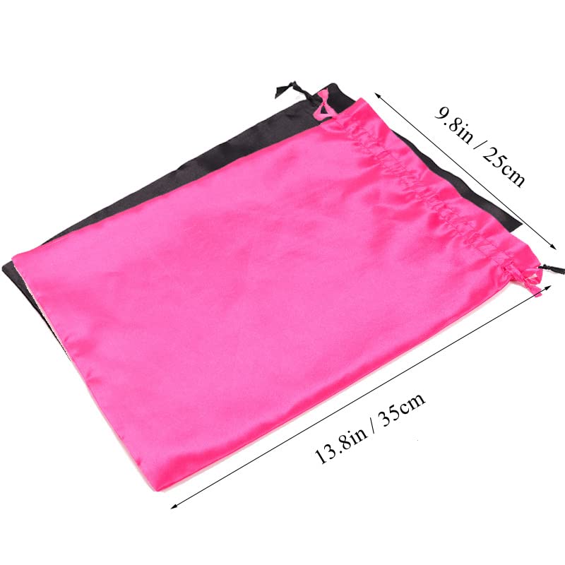 Custom Logo Wig Hair Extension Storage Bags - 20 Pack Red Silk Satin Drawstring Gift Packaging for Hair Bundles | Perfect for Salon Organizers, Travel & Hair Care Storage