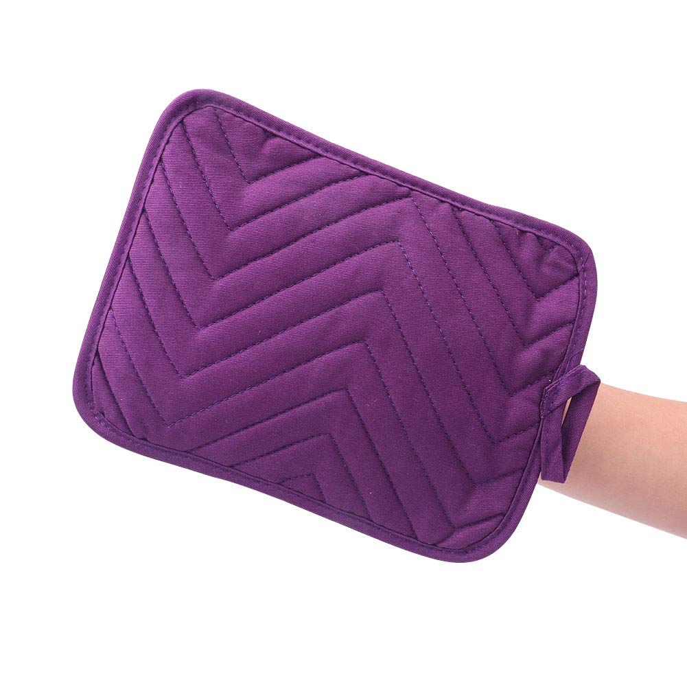 Anyi Heat Resistant Cotton Pot Holders for Kitchen - Purple Hot Pads with Pocket for Counter Table | Perfect for Cooking, Baking & Serving Hot Dishes
