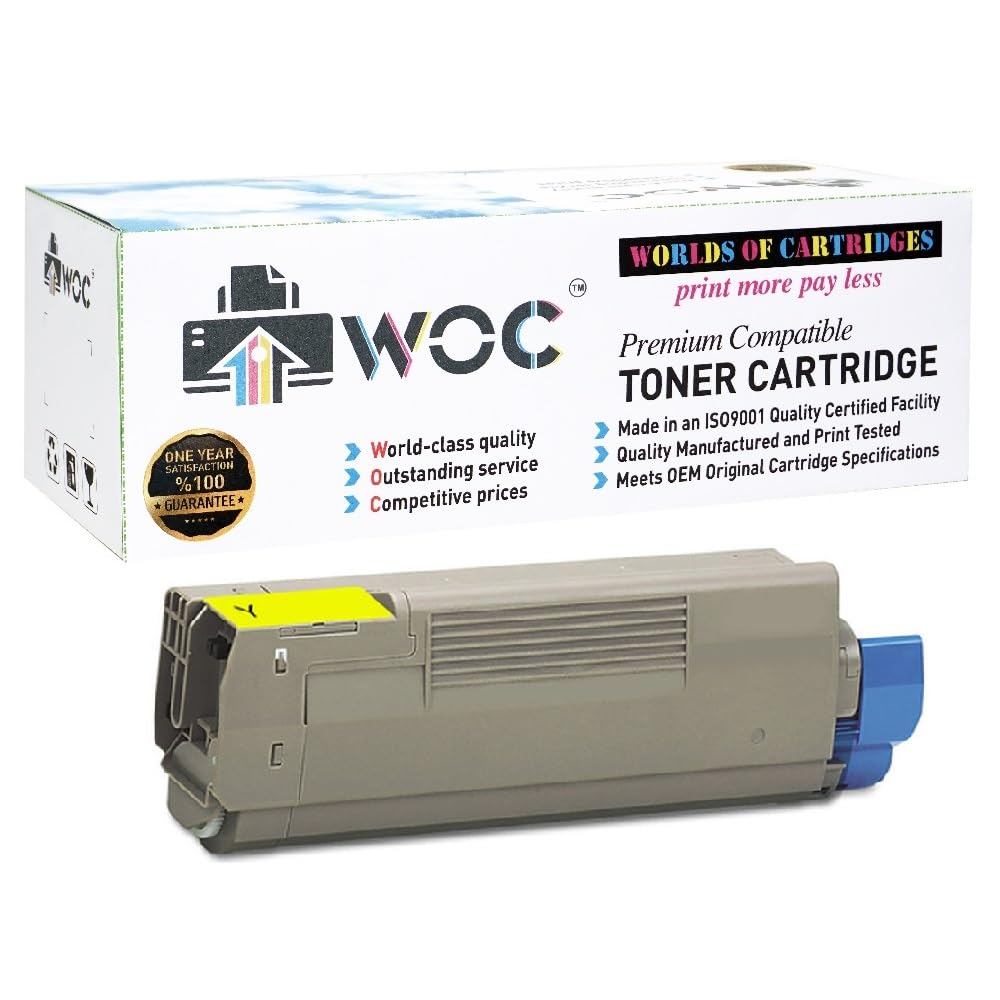 WOC Compatible Yellow Toner Cartridge Replacement for OKI-Okidata 46507601 - Works with C712 Printer - Perfect for Home & Office Printing Needs