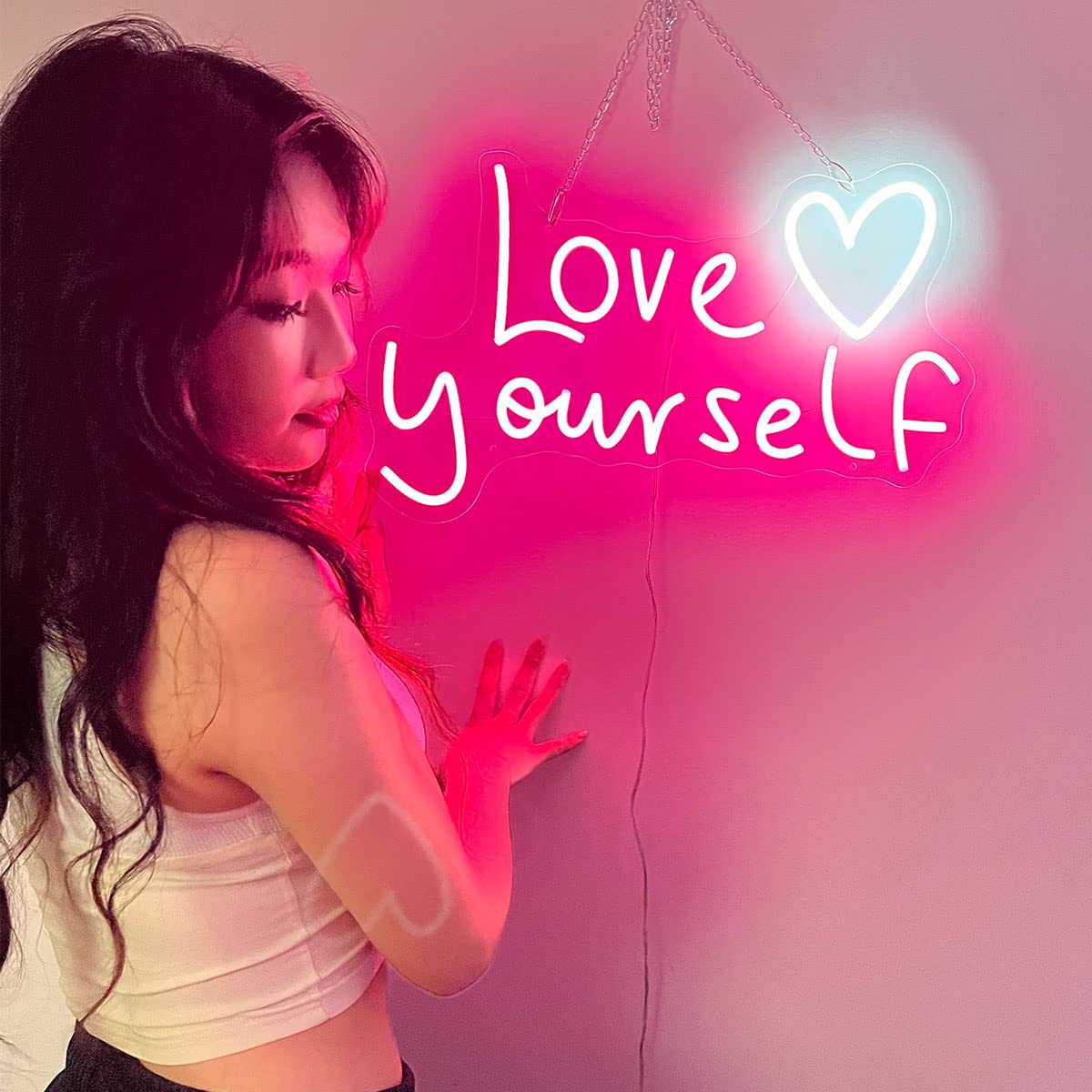 Pink Love Yourself LED Neon Sign - 21.3x14.2
