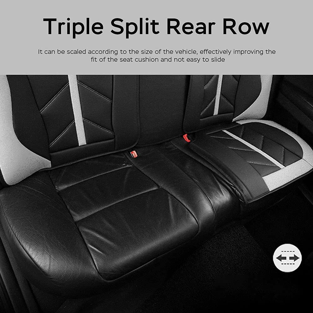 Premium Leather Car Seat Covers for Chevy Suburban 2007-2019 Models - 5-Seat Full Set, Waterproof & Durable Vehicle Seat Protectors (Gray, MH33) - Perfect for Road Trips, Family Travel & Daily Commuting