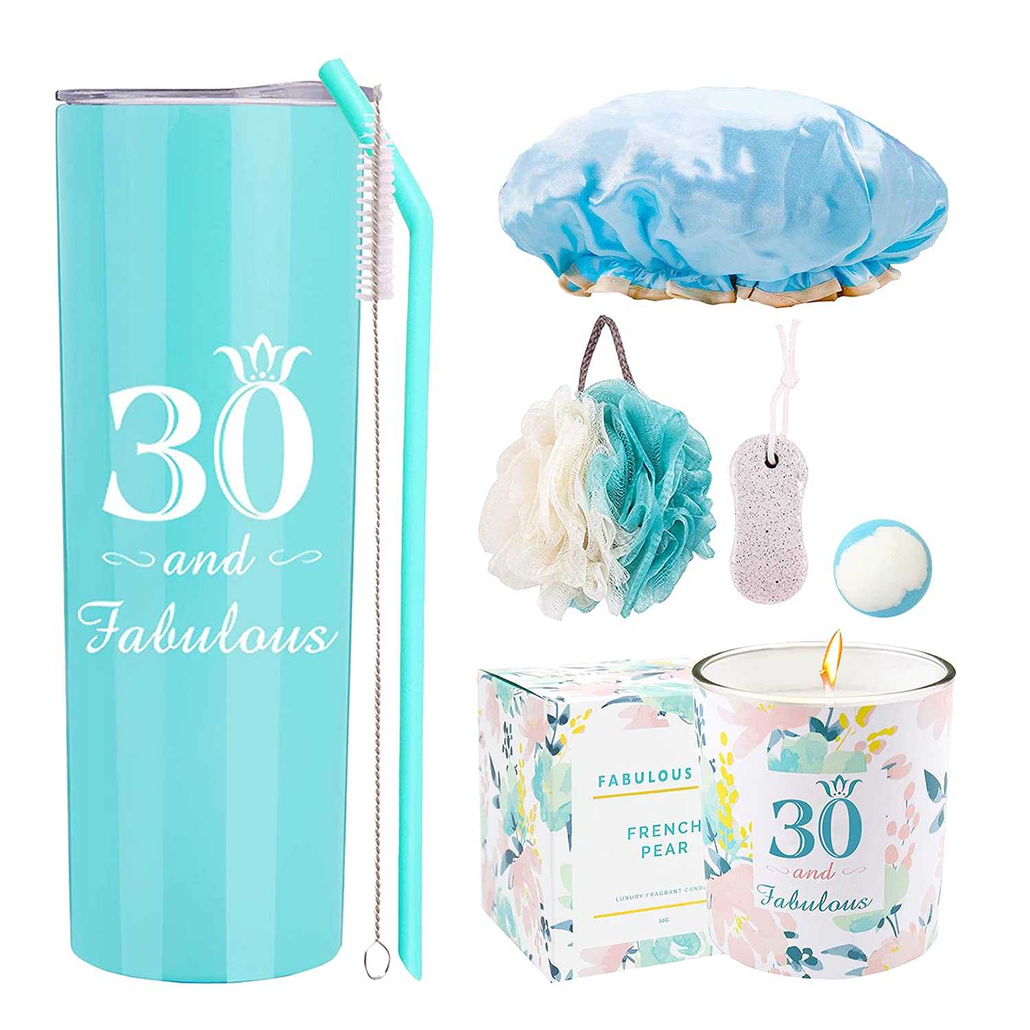 30th Birthday Gifts for Women - Insulated Tumbler Cup with Lid & Straw, Personalized 30th Birthday Decorations & Party Supplies - Perfect for Milestone Celebrations, Office Gifts & Surprise Parties