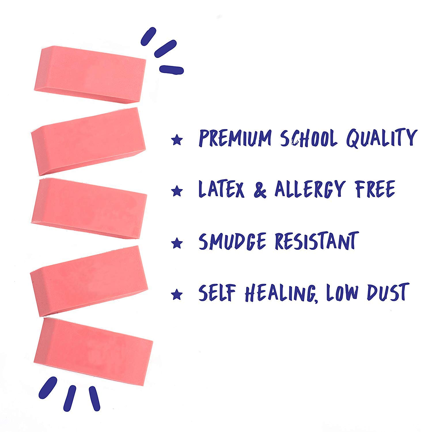 **Bulk Pink Erasers for Kids - Latex-Free, 300-Pack for School & Art**