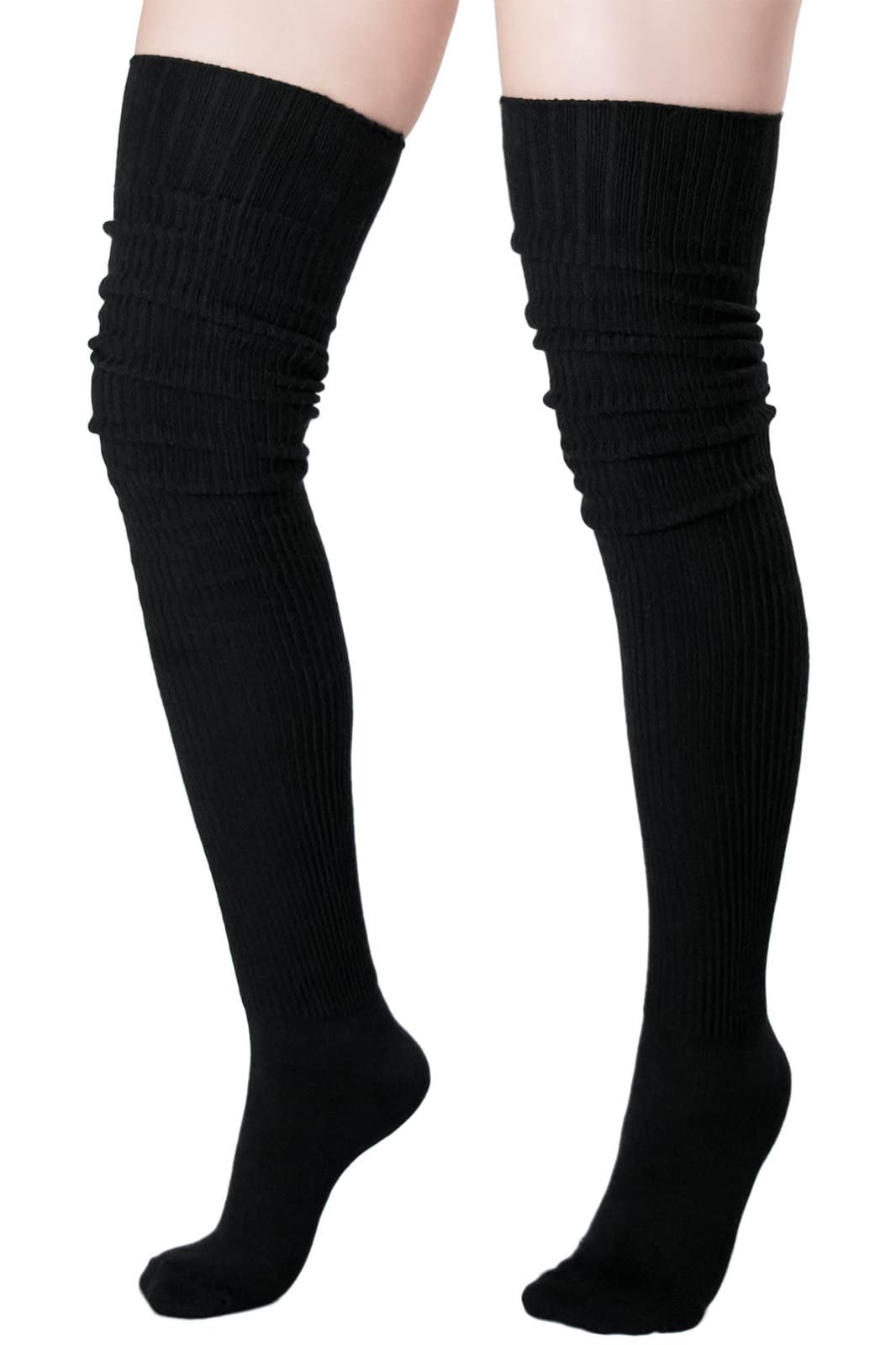 Killstar Hecate Ribbed Thigh High Stockings & Knee Socks - Gothic Cozy Legwear for Women | Perfect for Halloween, Cosplay & Alternative Fashion Outfits
