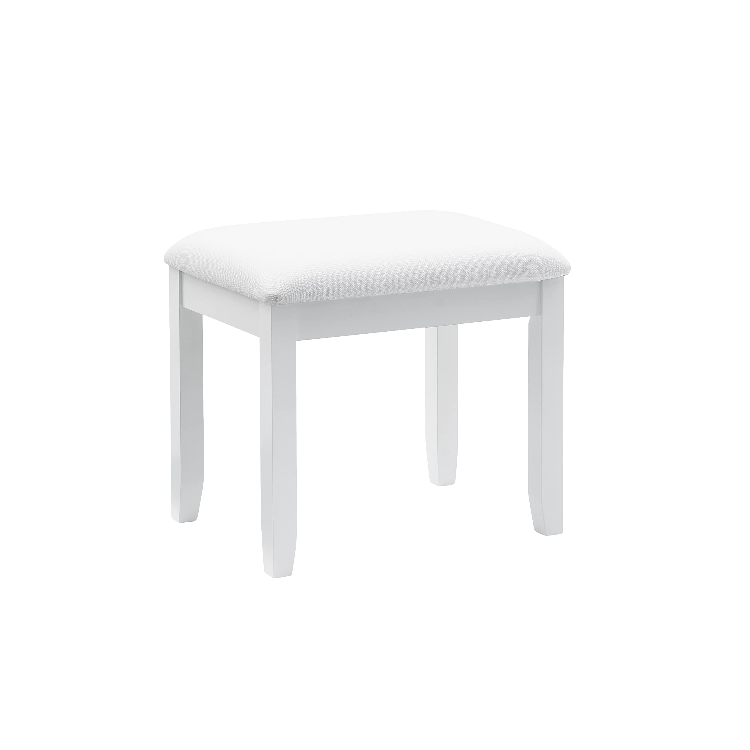 Linon White Vanity Set with Mirror & Stool - Elegant Dressing Table for Bedroom, Bathroom & Makeup Area