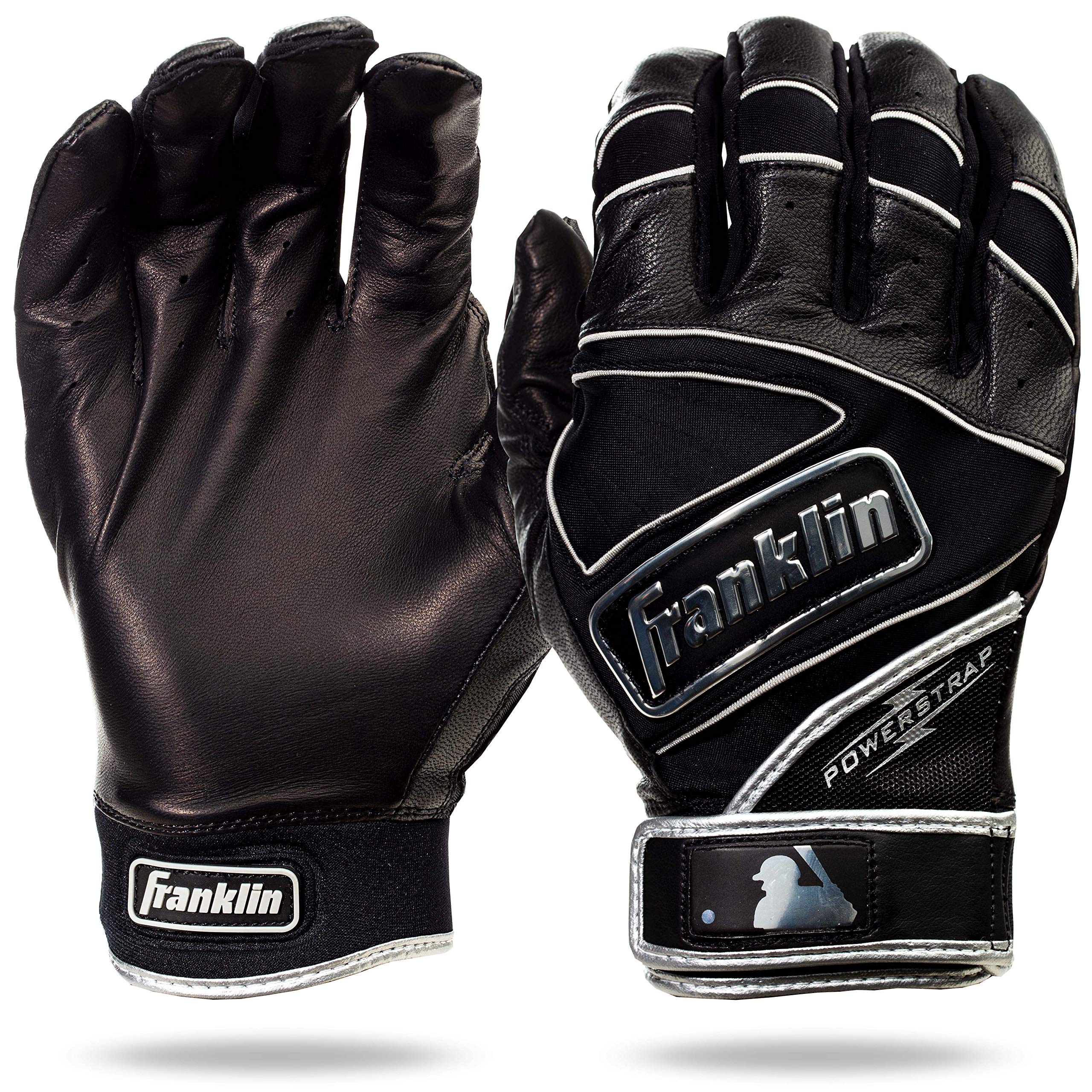 Franklin Sports MLB Batting Gloves for Men & Women - Powerstrap Baseball & Softball Gloves Pair - Breathable & Flexible Batting Gloves for Training & Games - Perfect for Hitting Practice, Fielding, and League Play