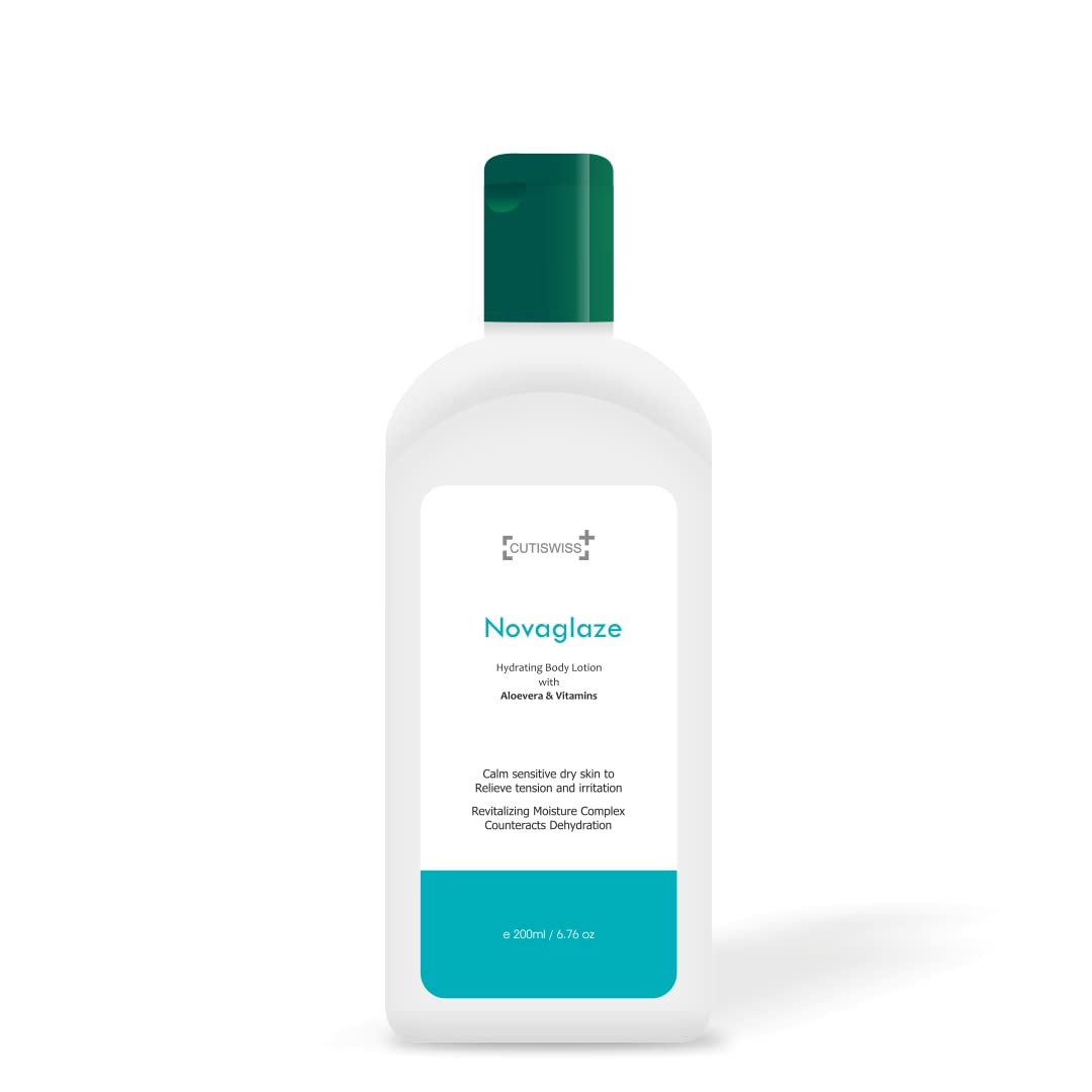 Cutiswiss Aloe Vera Body Lotion for Dry, Normal & Sensitive Skin | Hydrating & Soothing Moisturizer | 200ml | Perfect for Daily Skincare & After Sun Care