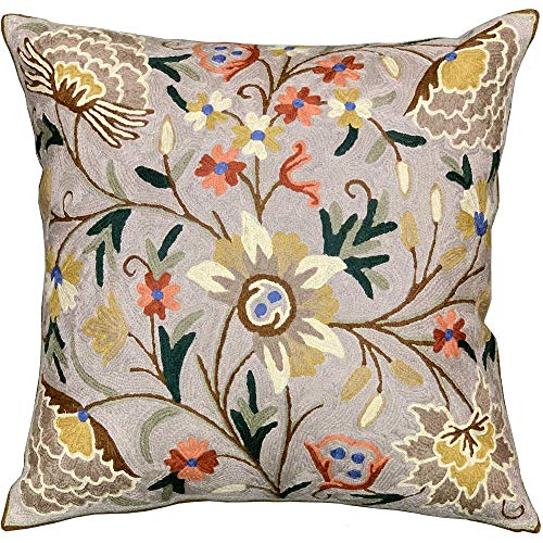 Taupe Dahlia Pillow