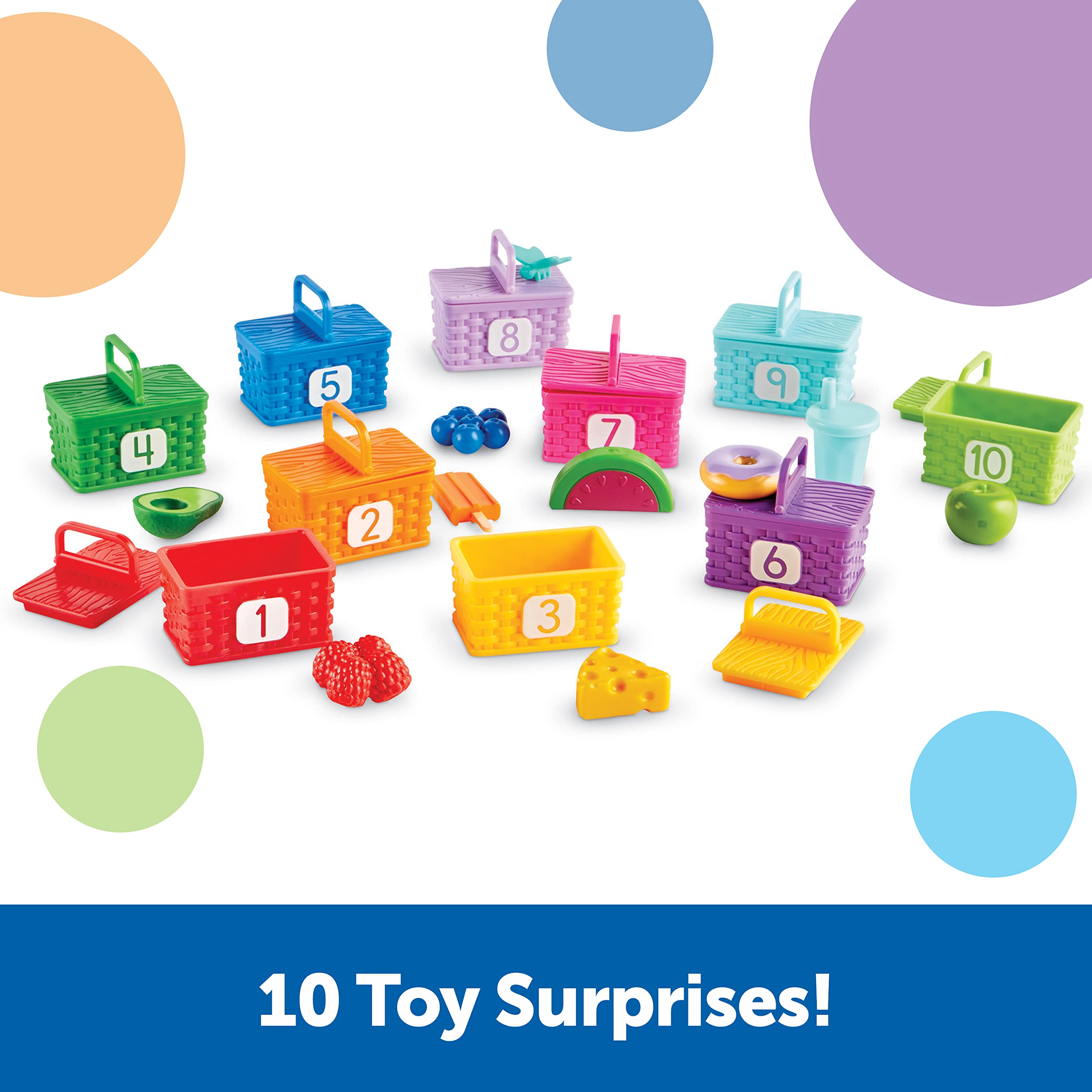 Learning Resources Sorting Surprise Picnic Baskets - Educational Toddler Toy for Sorting, Matching & Fine Motor Skills Development | 32-Piece Preschool Learning Activity | Ages 3+ | Perfect for Classroom, Homeschool & Montessori Play