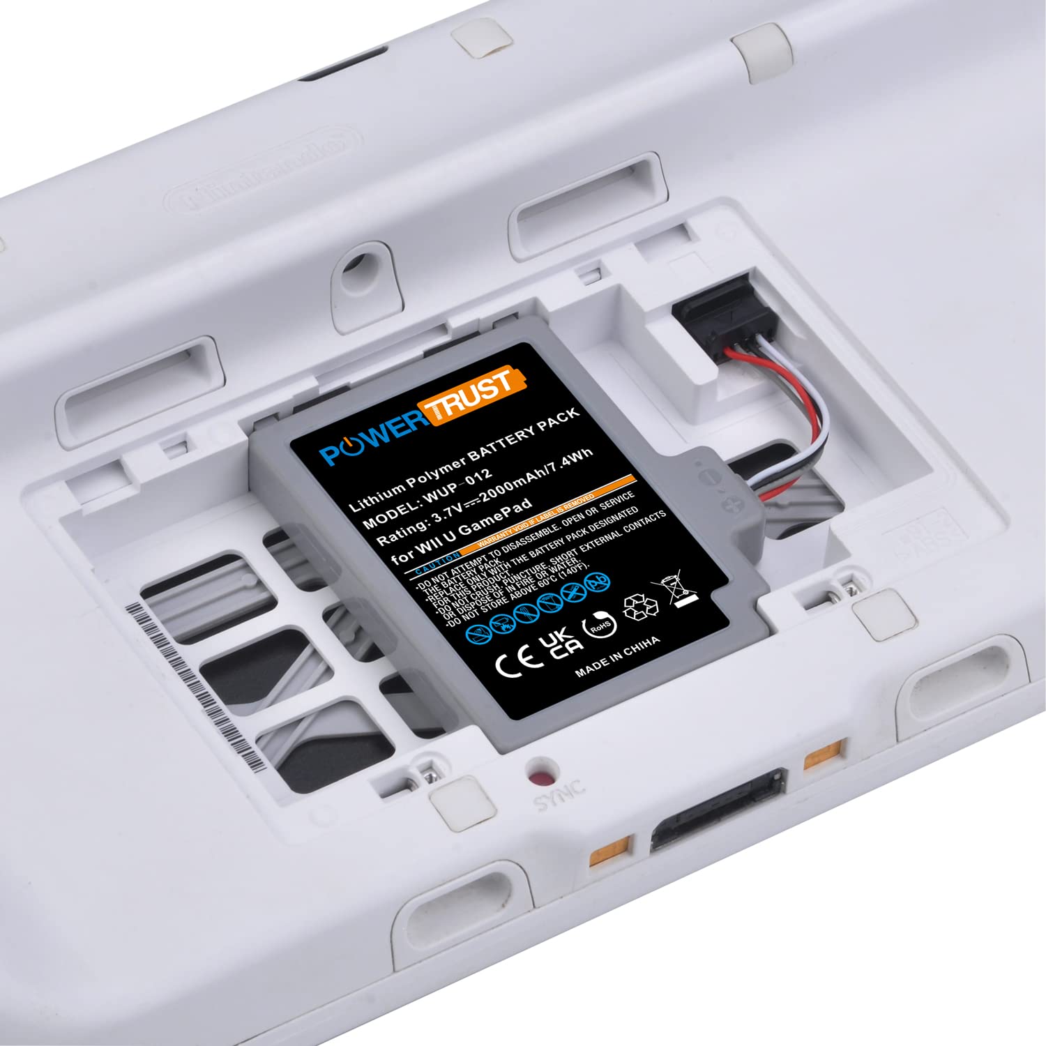 2000mAh Rechargeable Battery Pack for Nintendo Wii U Gamepad - Compatible with WUP-012 & WUP-010 Models - Long-Lasting Power for Extended Gaming Sessions