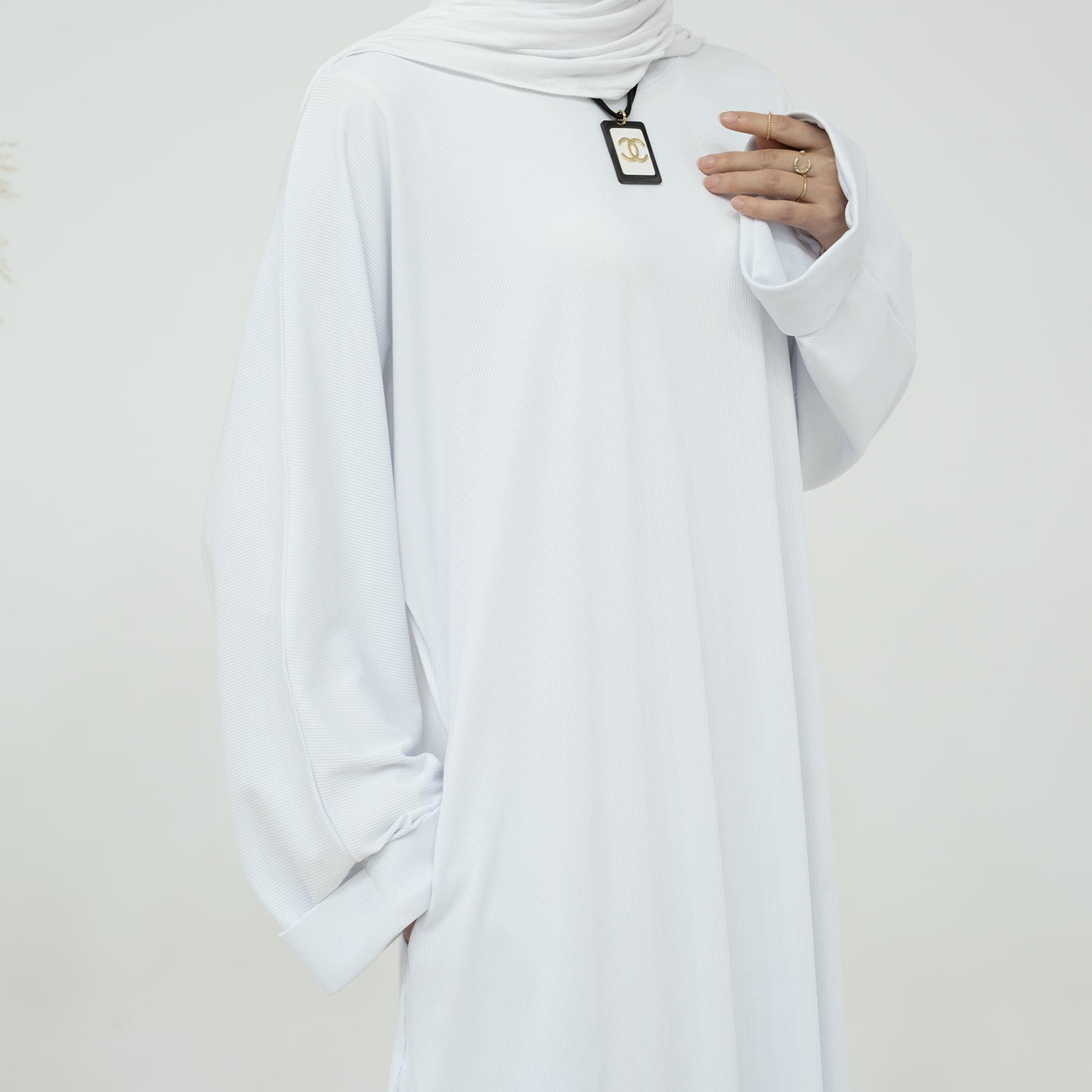 Women's Long Sleeve Folded Cuff Sweaterdress - Soft Knit Winter Dress in White | Perfect for Office Wear, Holiday Parties & Casual Outings