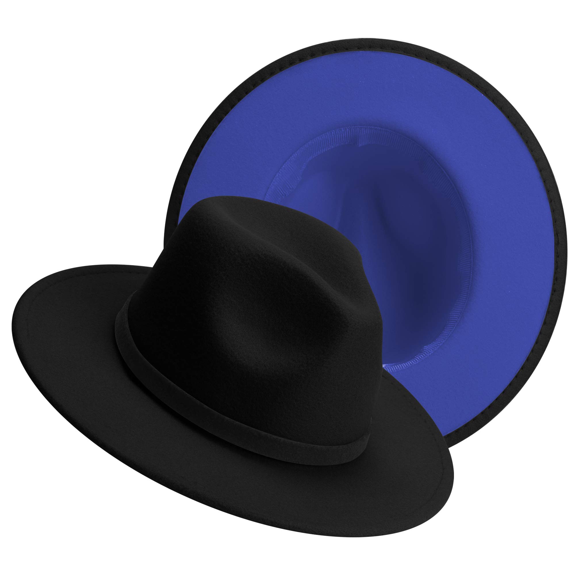 Phadora Wide Brim Fedora Hat for Women & Men - Vintage Rancher Style with Felt Band & Red Under Brim - Perfect for Outdoor, Country Style, and Fashion Accessories