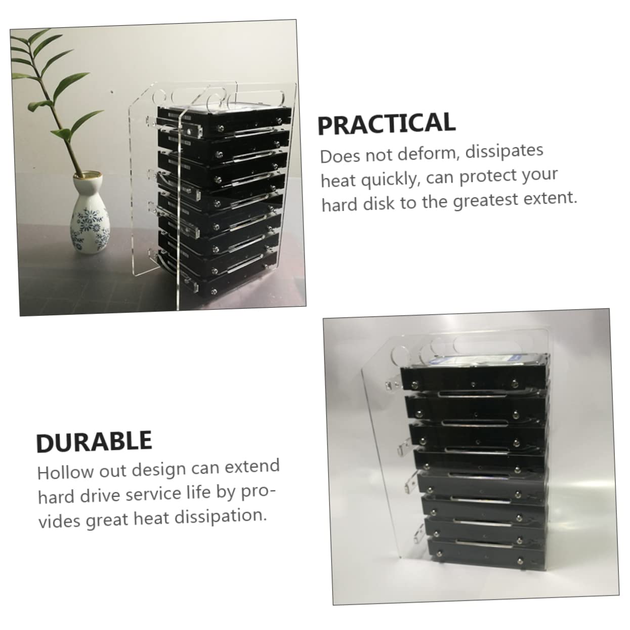 Angoily 3-Pack Acrylic HDD Mounting Bracket - 3.5