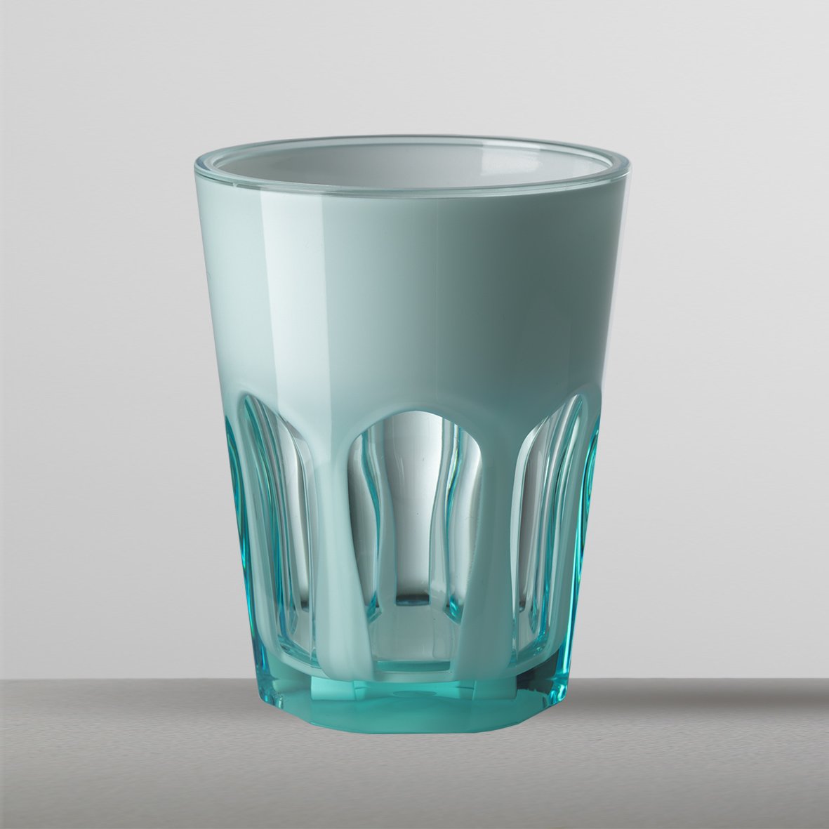 Mario Luca Giusti Set of 6 Double-Sided Sky Blue Glass Cups - Elegant Drinkware for Cocktails, Wine & Home Decor