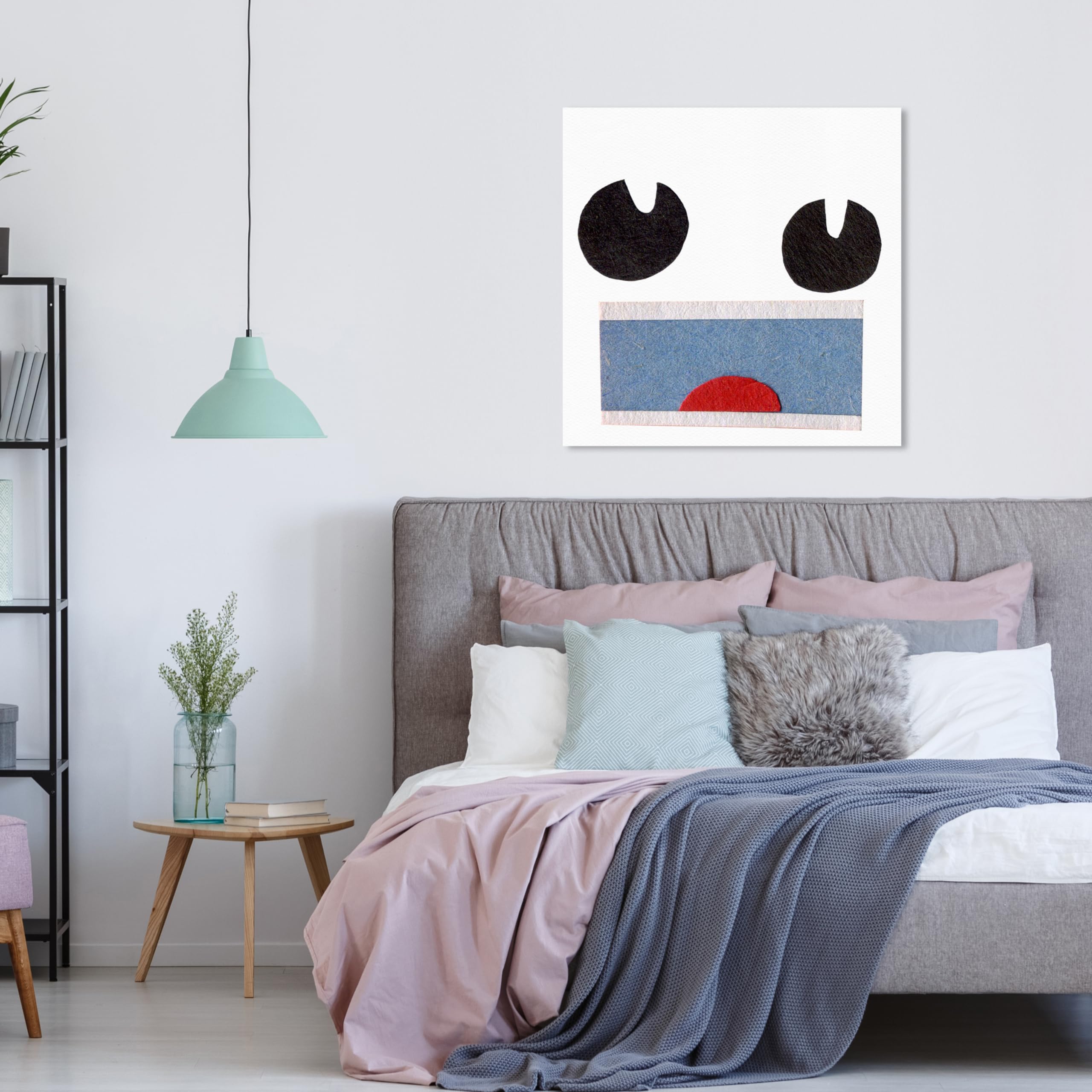 Oliver Gal Artist Co. Sci-Fi Robot Face Wall Art Canvas Print - 30x30 Inch Modern Kids Room Decor in White & Blue | Perfect for Children's Bedroom, Nursery, Playroom & Teen Space