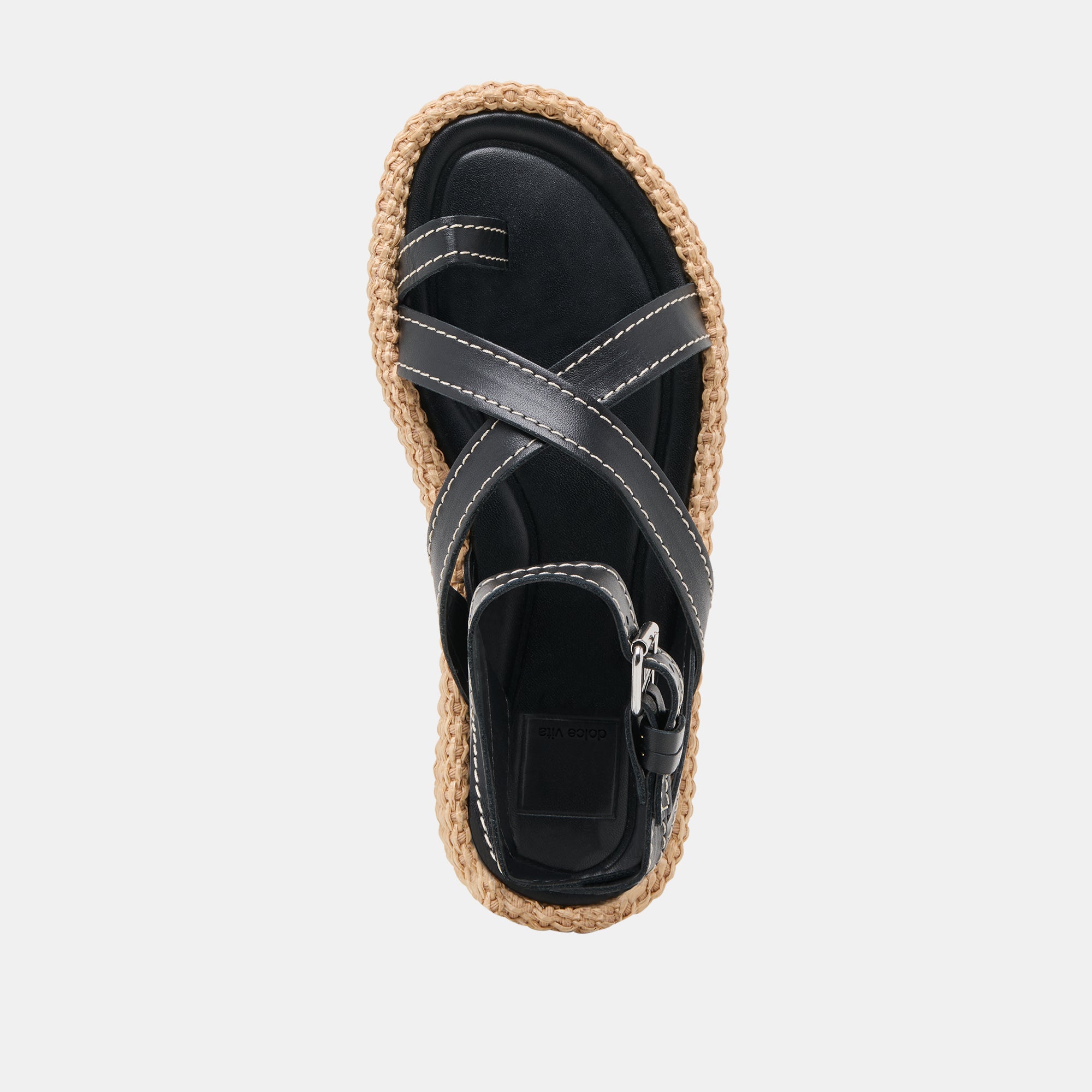 ROXIE Women's Black Leather Sandals - Comfortable & Stylish for Summer, Beach, and Casual Outings