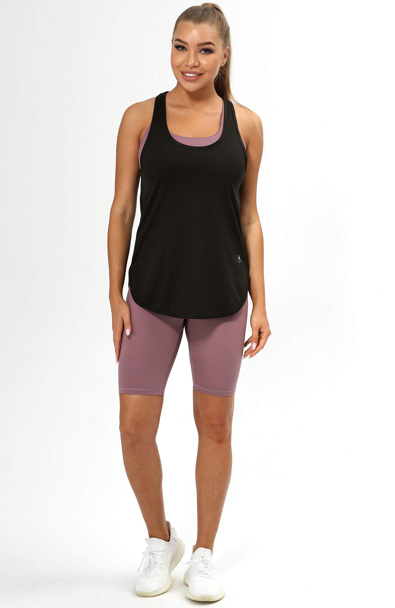 ICY ZONE Women's Racerback Workout Tank Tops - Breathable Athletic Running Shirts, Loose Fit Yoga Tops (2-Pack) - Perfect for Gym, Jogging & Summer Outdoor Activities