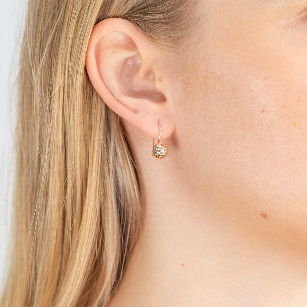 9ct Rose Gold 7mm Diamond Cut Euroball Stud Earrings for Women - Perfect for Weddings, Parties & Everyday Elegance