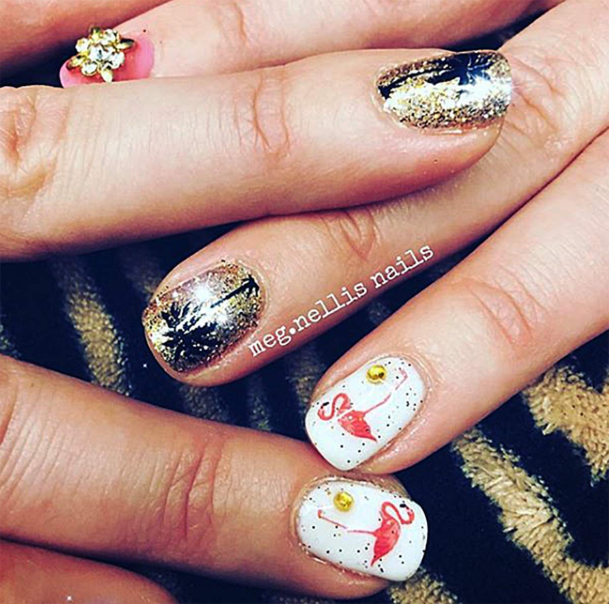 Premium Flamingo Water Slide Nail Art Decals - Salon Quality Nail Stickers for Summer Beach Nails, Pool Party Designs & Tropical Vacation Manicures
