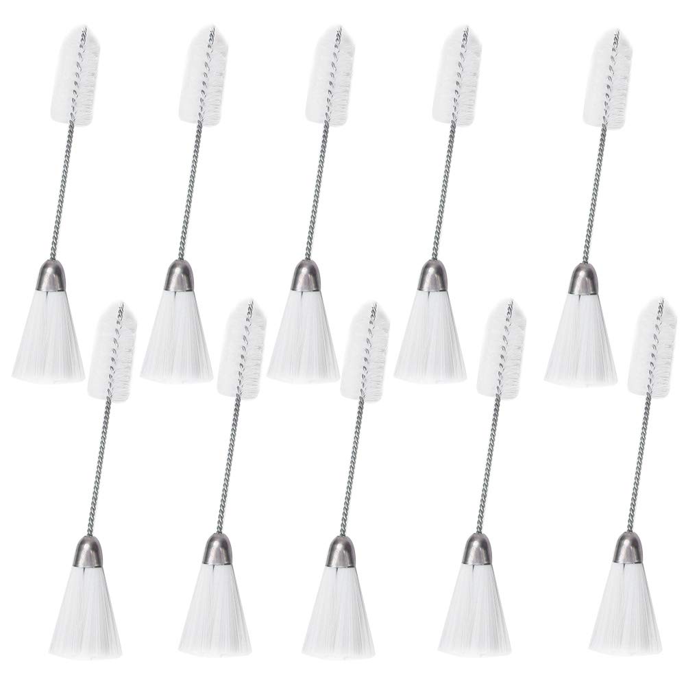 10PCS Stainless Steel & Nylon Double-End Sewing Machine Brushes - Durable Cleaning Tools for Quilting, Embroidery & Fabric Crafts