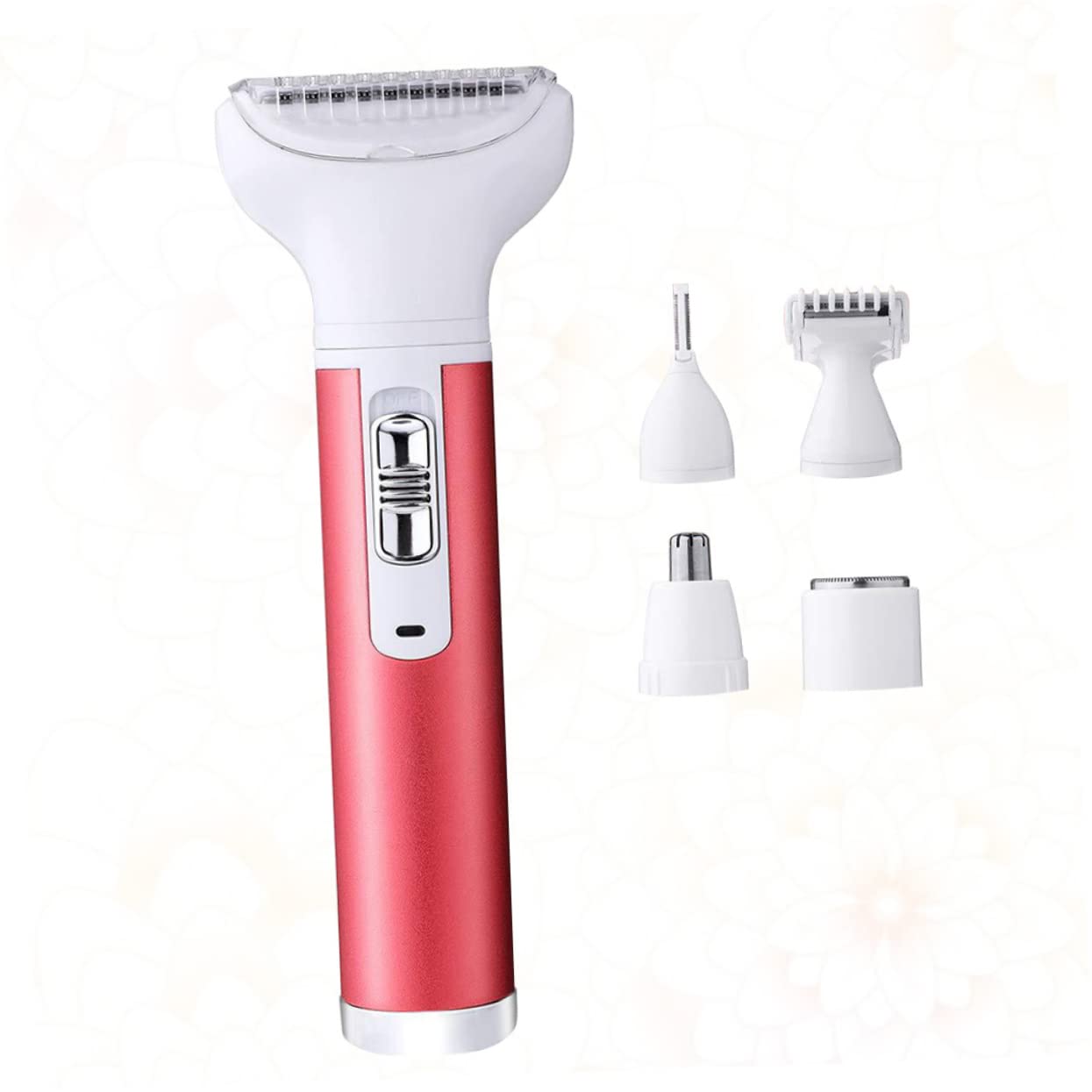 Women's Electric Shaver & Eyebrow Trimmer - USB Rechargeable Cordless Body Hair Remover for Face, Legs, Bikini Line - Painless Hair Removal for Smooth Skin - Perfect for Travel, Gym & Daily Grooming (Red)