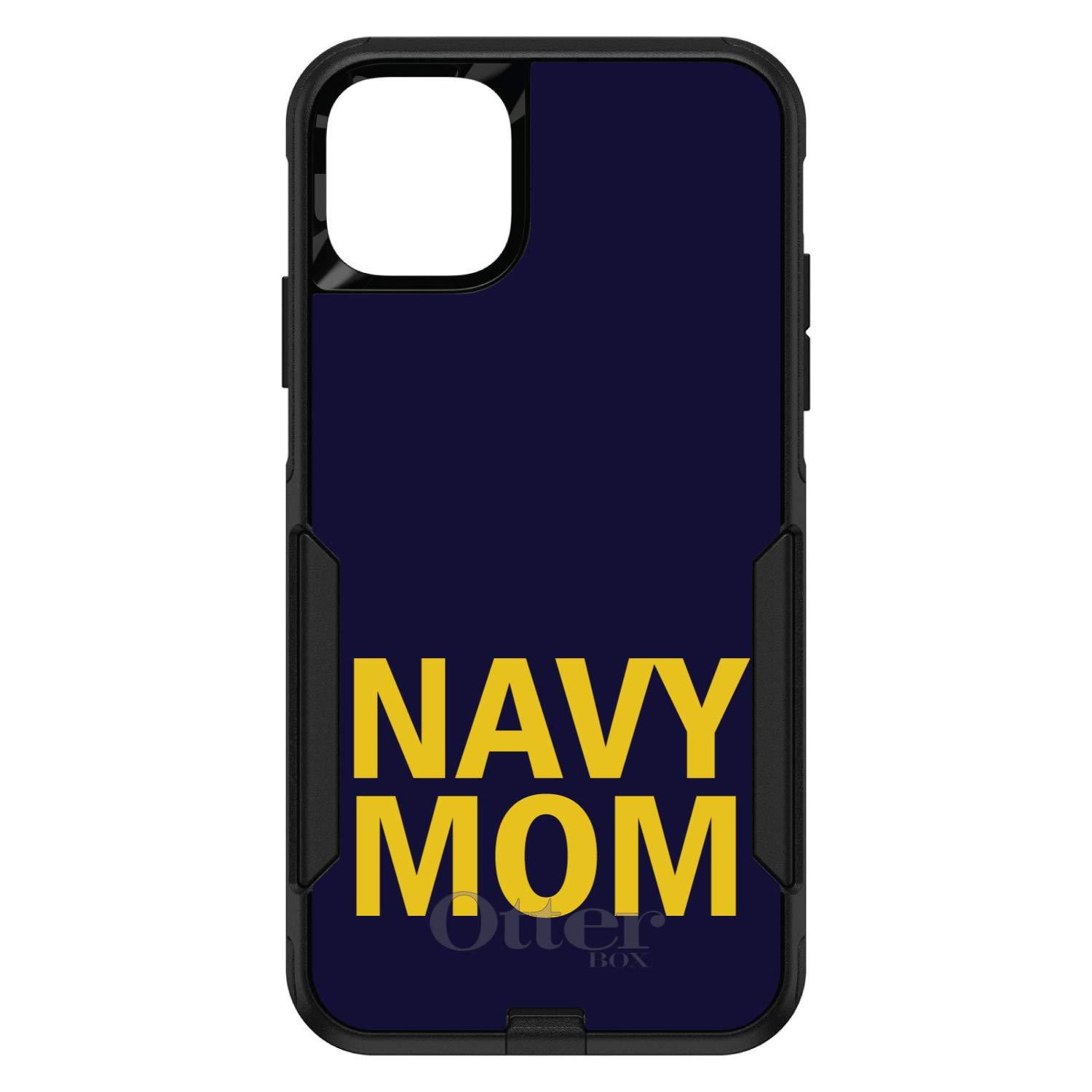 DistinctInk iPhone 11 Pro MAX Case (6.5 Inch) - Premium Protective Phone Cover Compatible with OtterBox Commuter - Custom Black & Yellow Navy Mom Design - Military Support Case for Everyday Use & Outdoor Activities