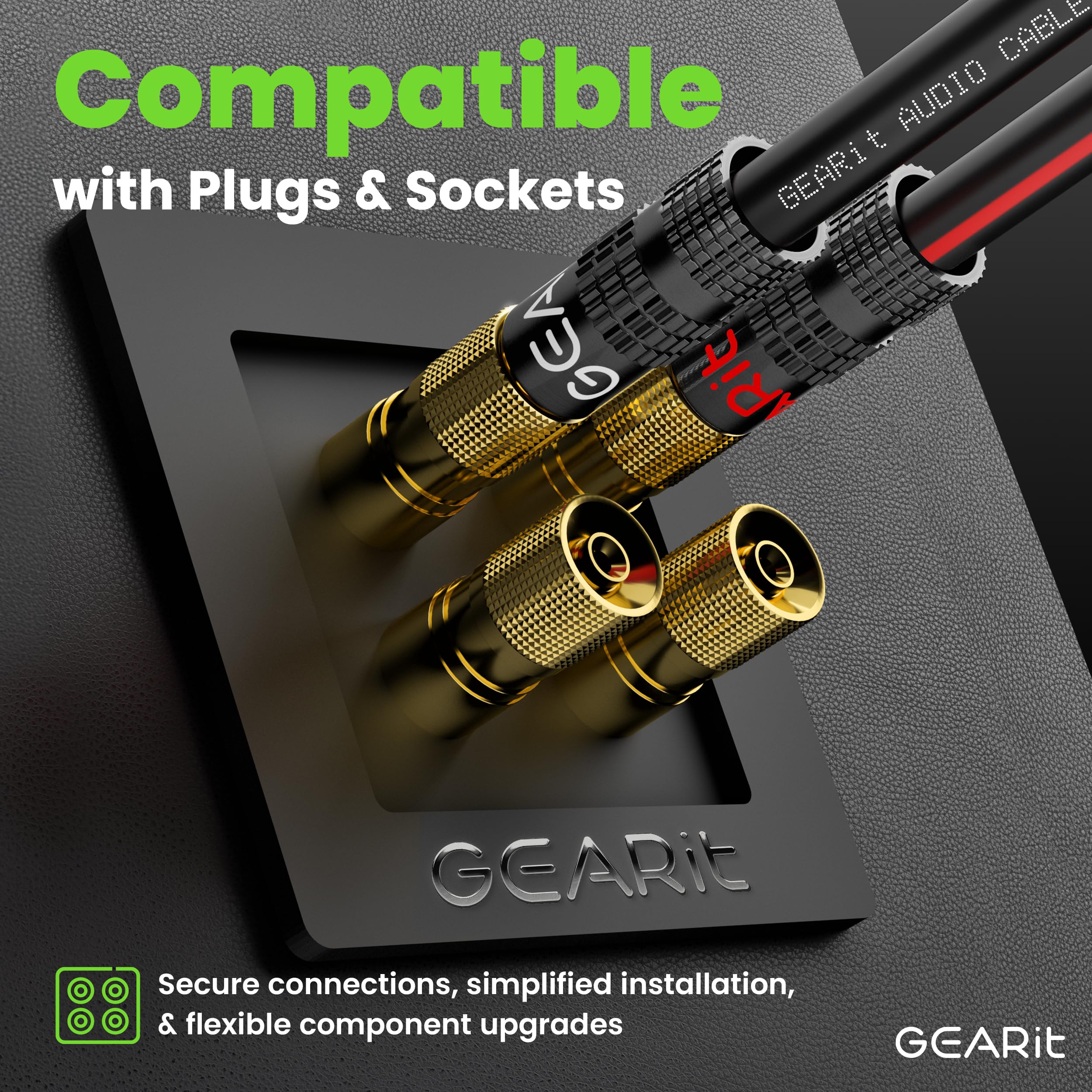 GearIT Pro Series 16 Gauge Speaker Wire - 16/2 AWG 100 Feet (30.48 Meters) Black - Premium Audio Cable for Home Theater, Car Speakers, Surround Sound & Outdoor Audio Systems