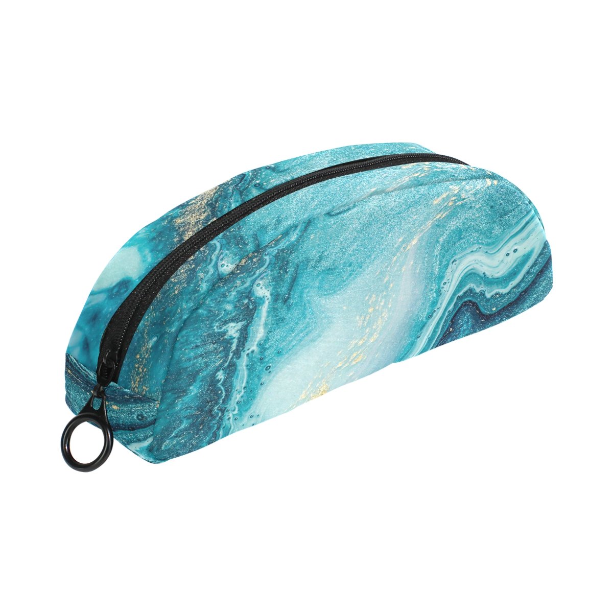 ALAZA Navy Blue Marble Swirls Pencil Case - Waterproof School Stationery Pouch & Travel Makeup Organizer Bag with Zipper for Students, Office, and Daily Use