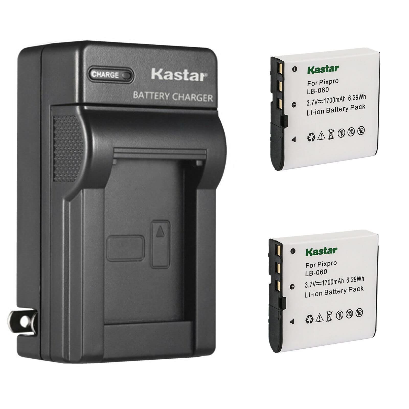 Kastar 2-Pack Replacement Battery & AC Wall Charger for VJIANGER 4K WiFi Digital Camera - Compatible with 1080P Camcorders & Vlogging Cameras - Perfect for Travel, YouTube Content Creation & Outdoor Photography