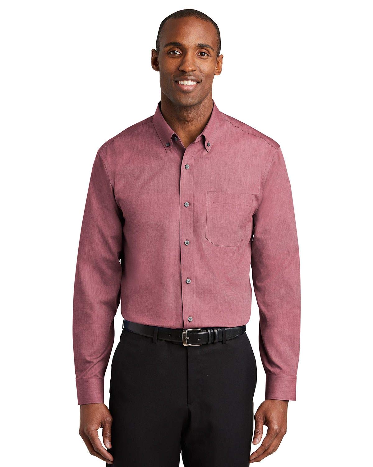 Premium Red House Men's Non-Iron Nailhead Dress Shirt - Slim Fit Business Casual & Formal Wear for Office, Wedding & Special Occasions