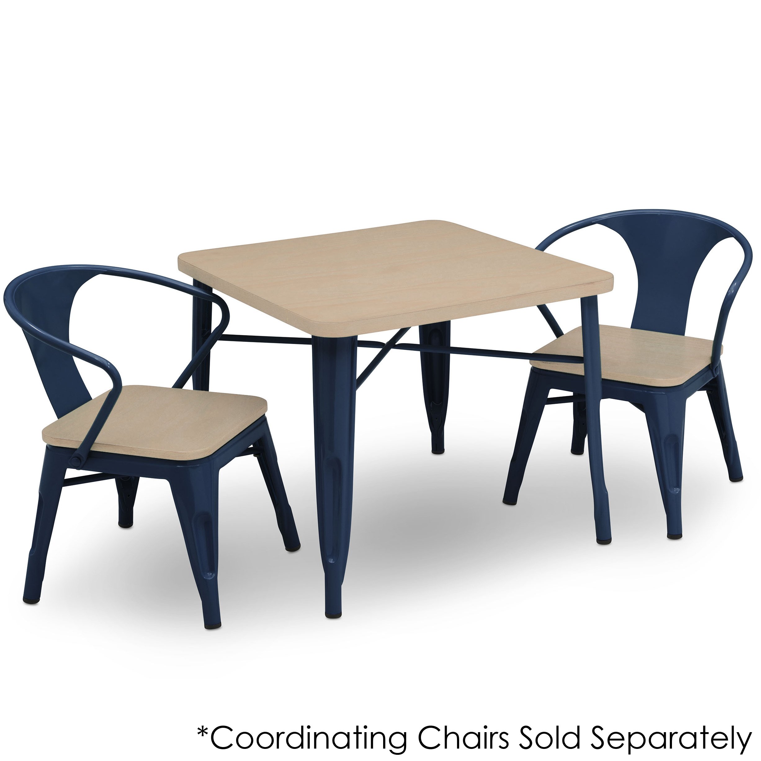 Delta Children Bistro Kids Play Table - Sturdy Wooden Activity Table for Arts & Crafts, Snack Time, Homeschooling & Homework | Perfect for Playrooms, Classrooms & Daycares | Navy & Driftwood Design