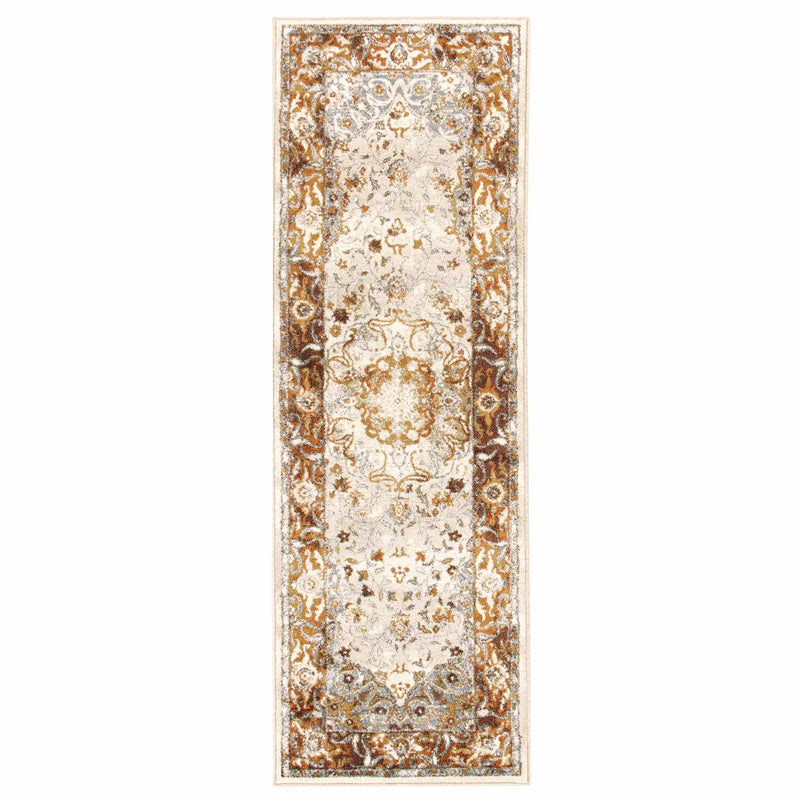 Archibold Floral Medallion Traditional Indoor Area Rug - Soft Non-Slip Living Room Carpet for Bedroom, Dining Room & Home Decor