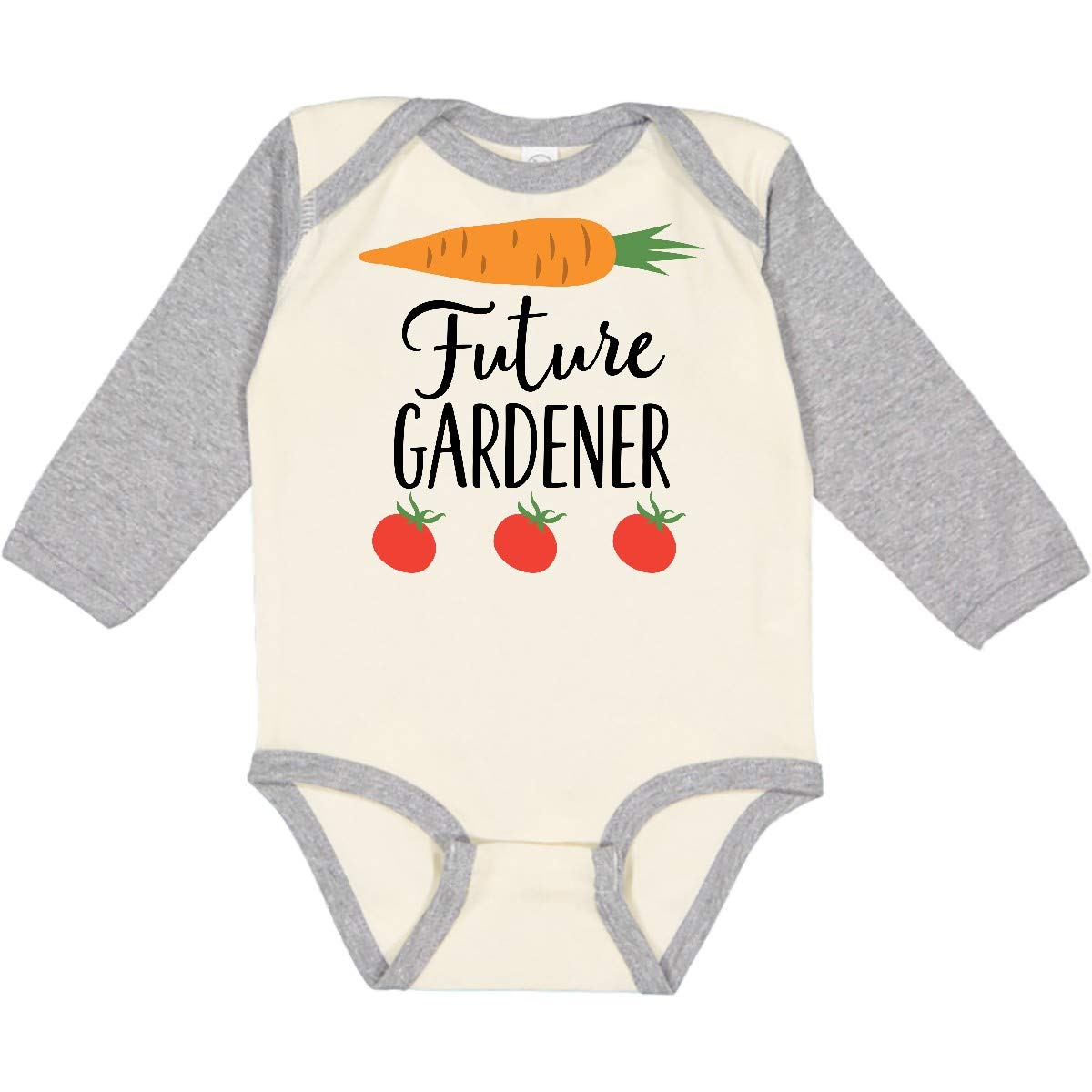 Inktastic Gardening Future Gardener Long Sleeve Baby Bodysuit - Cute Organic Cotton Onesie for Infants & Toddlers - Perfect for Outdoor Play, Gardening Activities & Family Photos